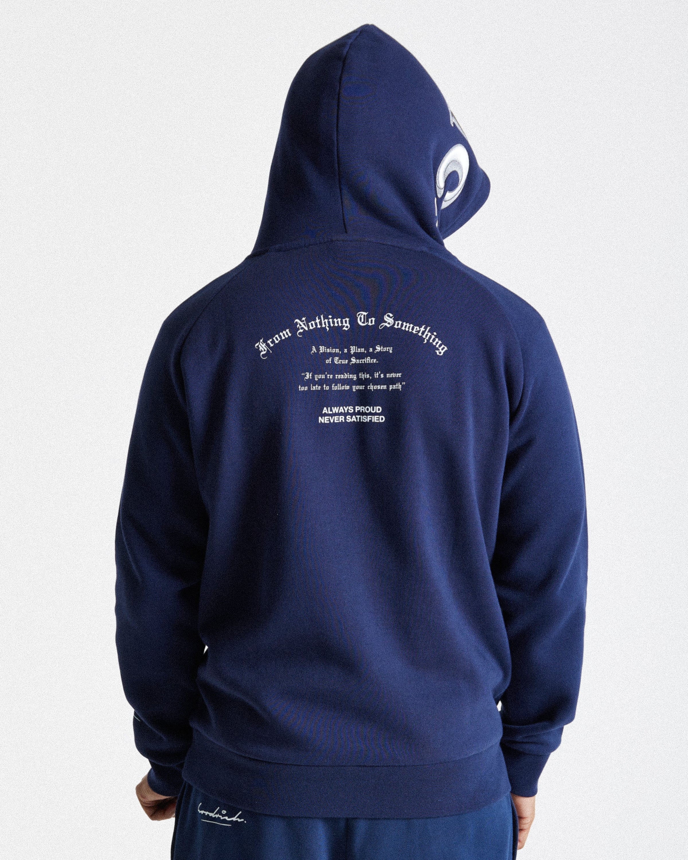 Felpa con cappuccio Stature - Blu navy/Bianco 