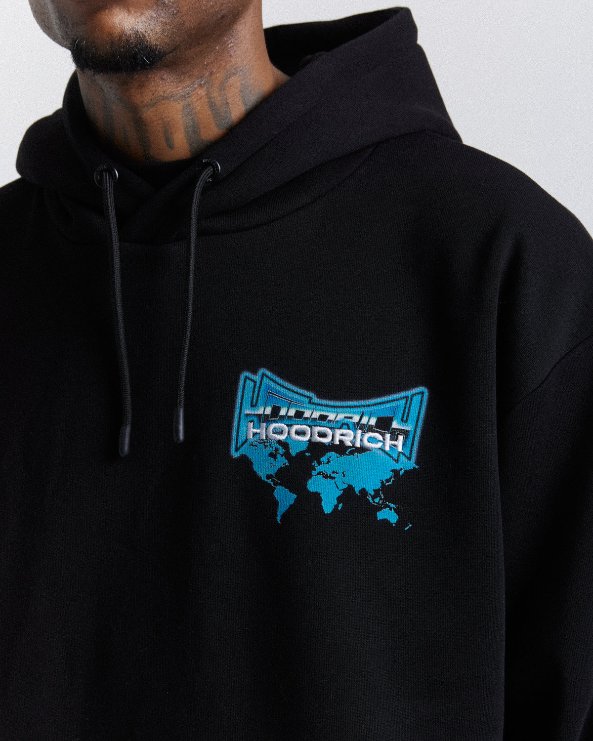 Felpa con cappuccio oversize mondiale - Nero/Bianco/Blu