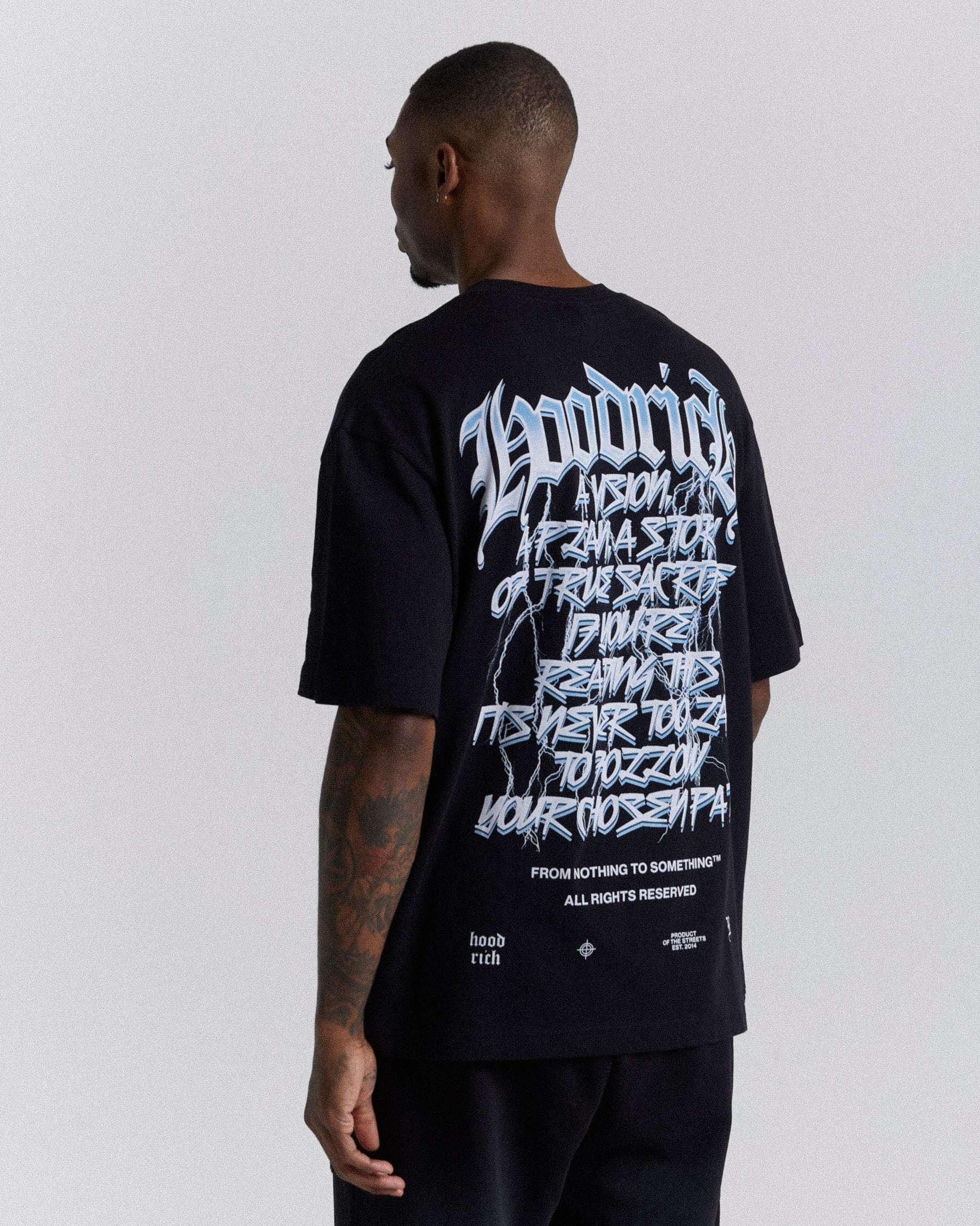 Tornado Oversized T-Shirt - Black/White/Blue