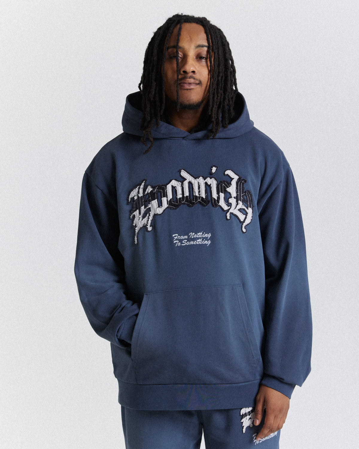 Felpa con cappuccio oversize Ash - Blu/Grigio