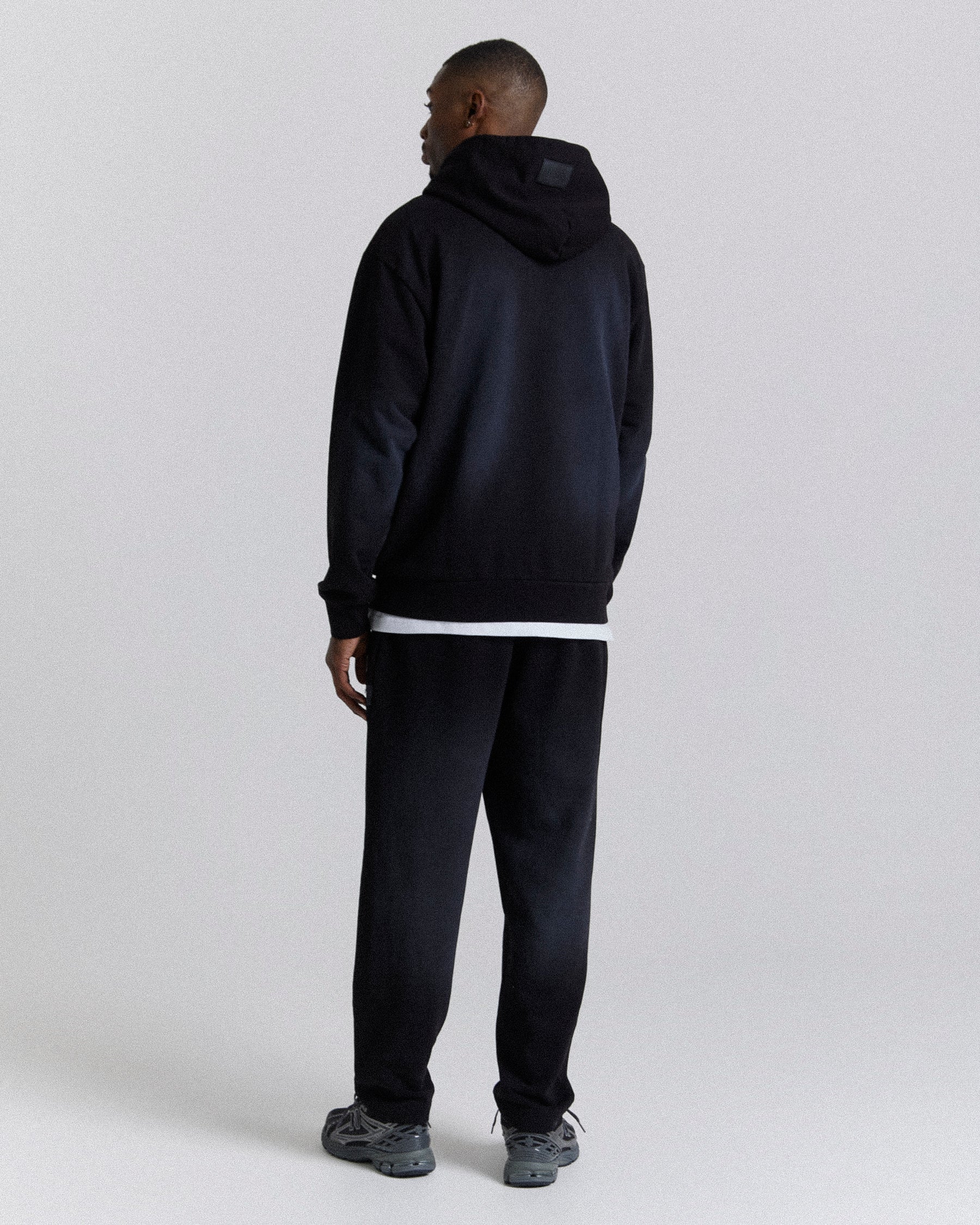 Ash Oversized Zip Hoodie - Black/Grey