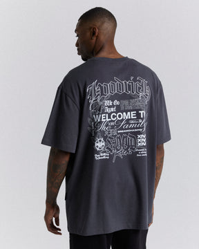 Asphalt Oversized T-shirt- Grey/White