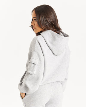 OG Luna Full Zip Hoodie - Heather Grey/Black