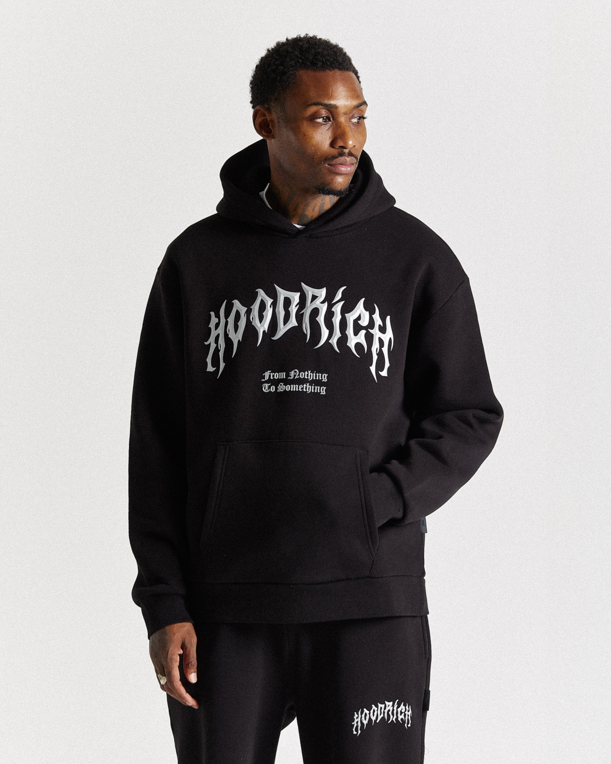 Felpa con cappuccio oversize Midnight - Nero/Cromatico