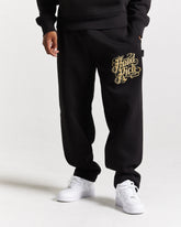 Jogger oversize con scritta - Nero/Oro