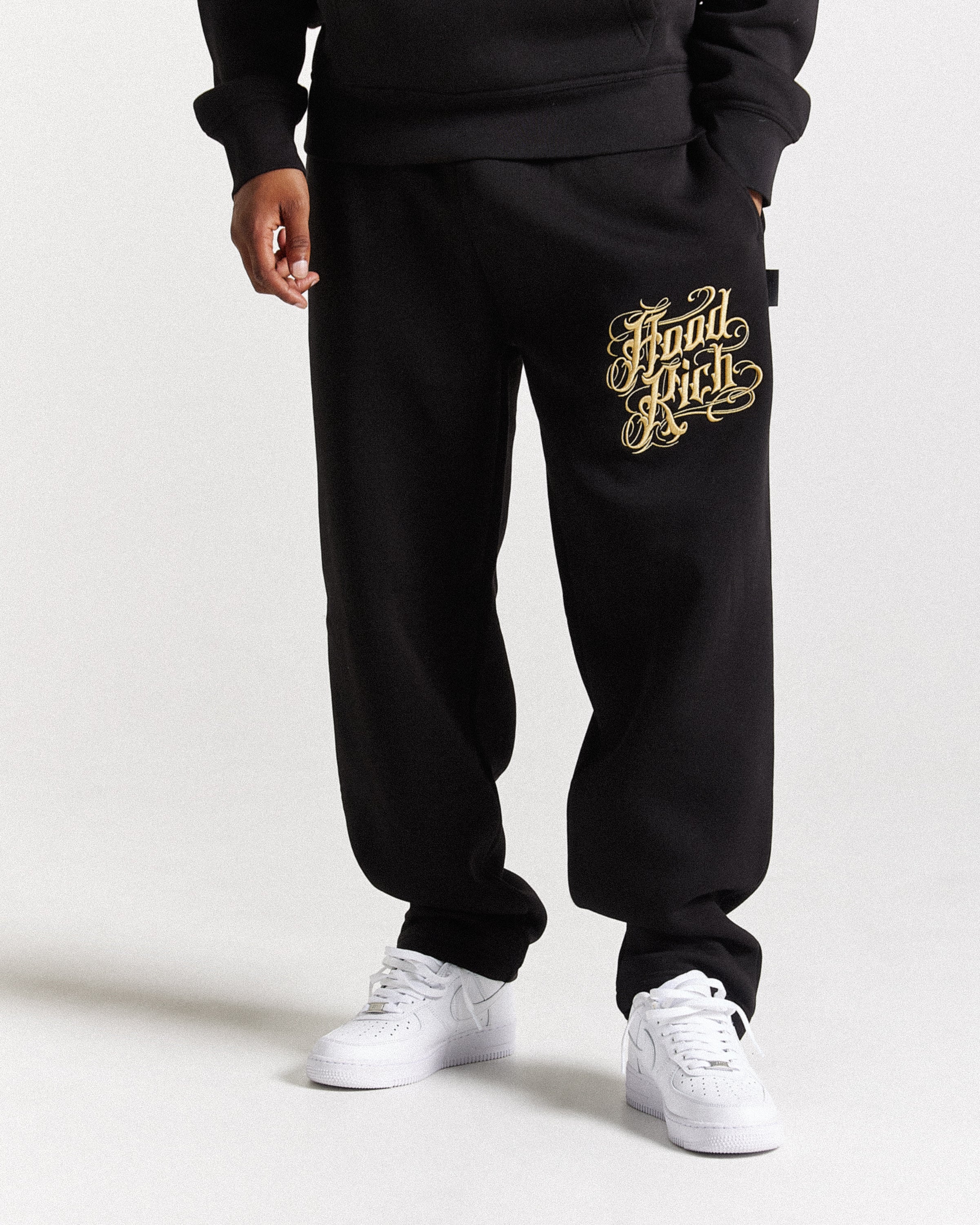 Jogger oversize con scritta - Nero/Oro
