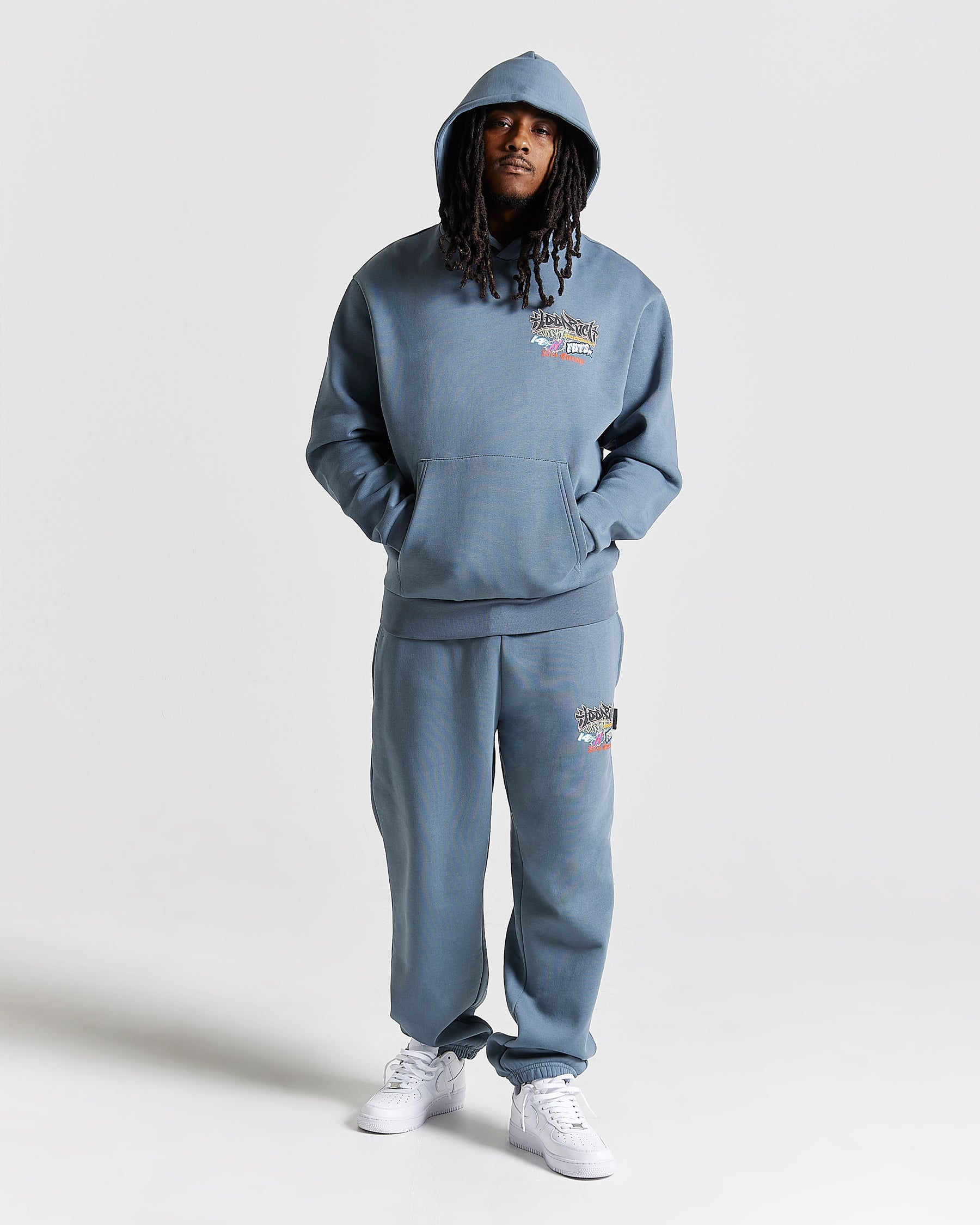 Graff Rave Oversized Hoodie - Grey