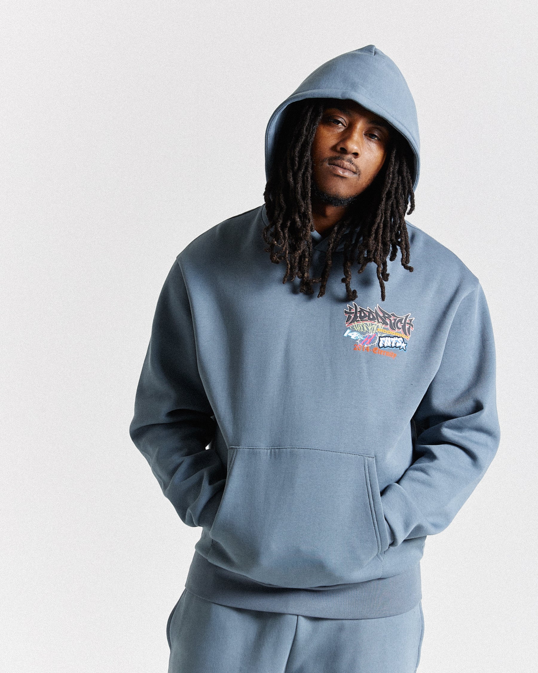 Graff Rave Oversized Hoodie - Grey