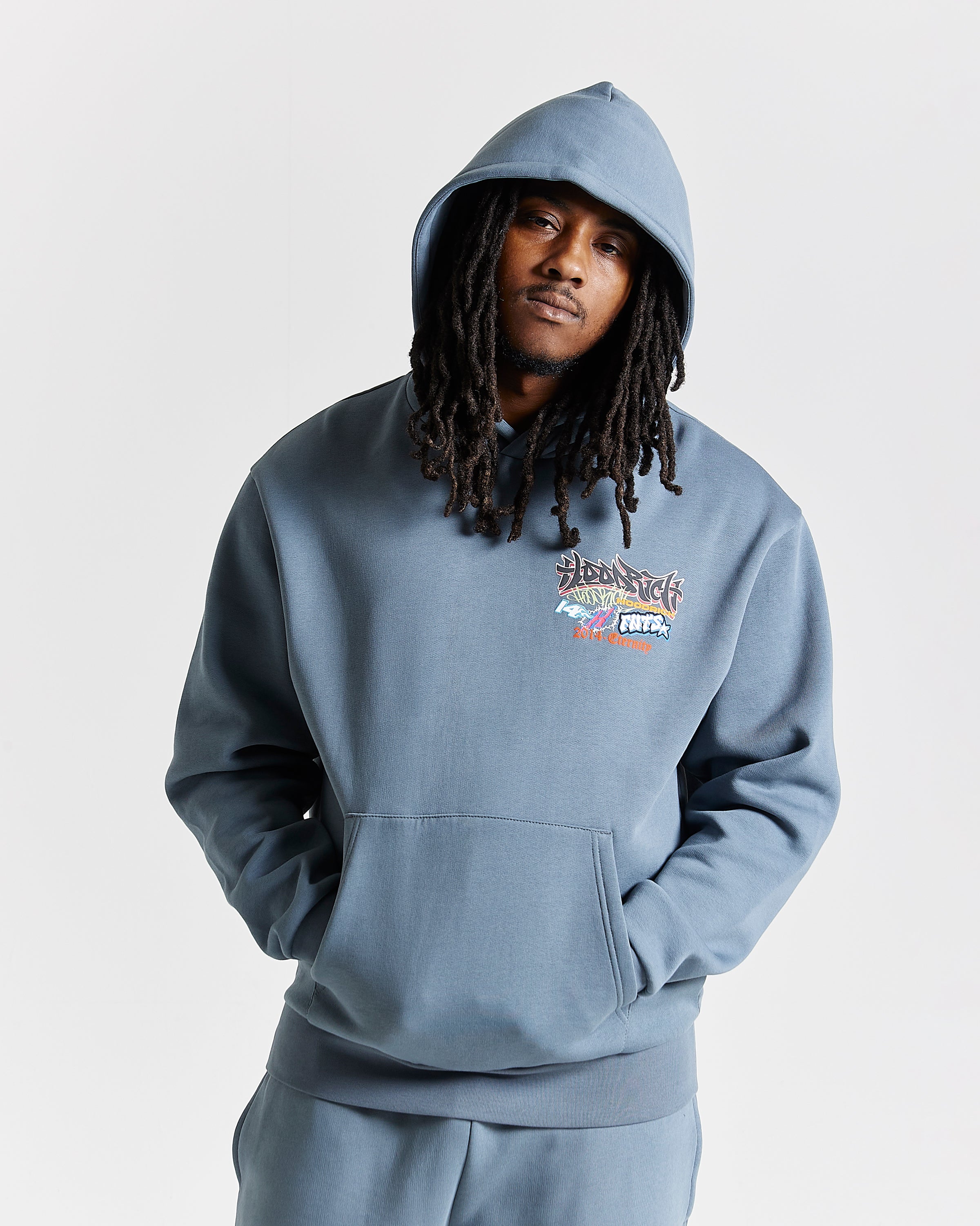 Felpa con cappuccio oversize Graff Rave - Grigio