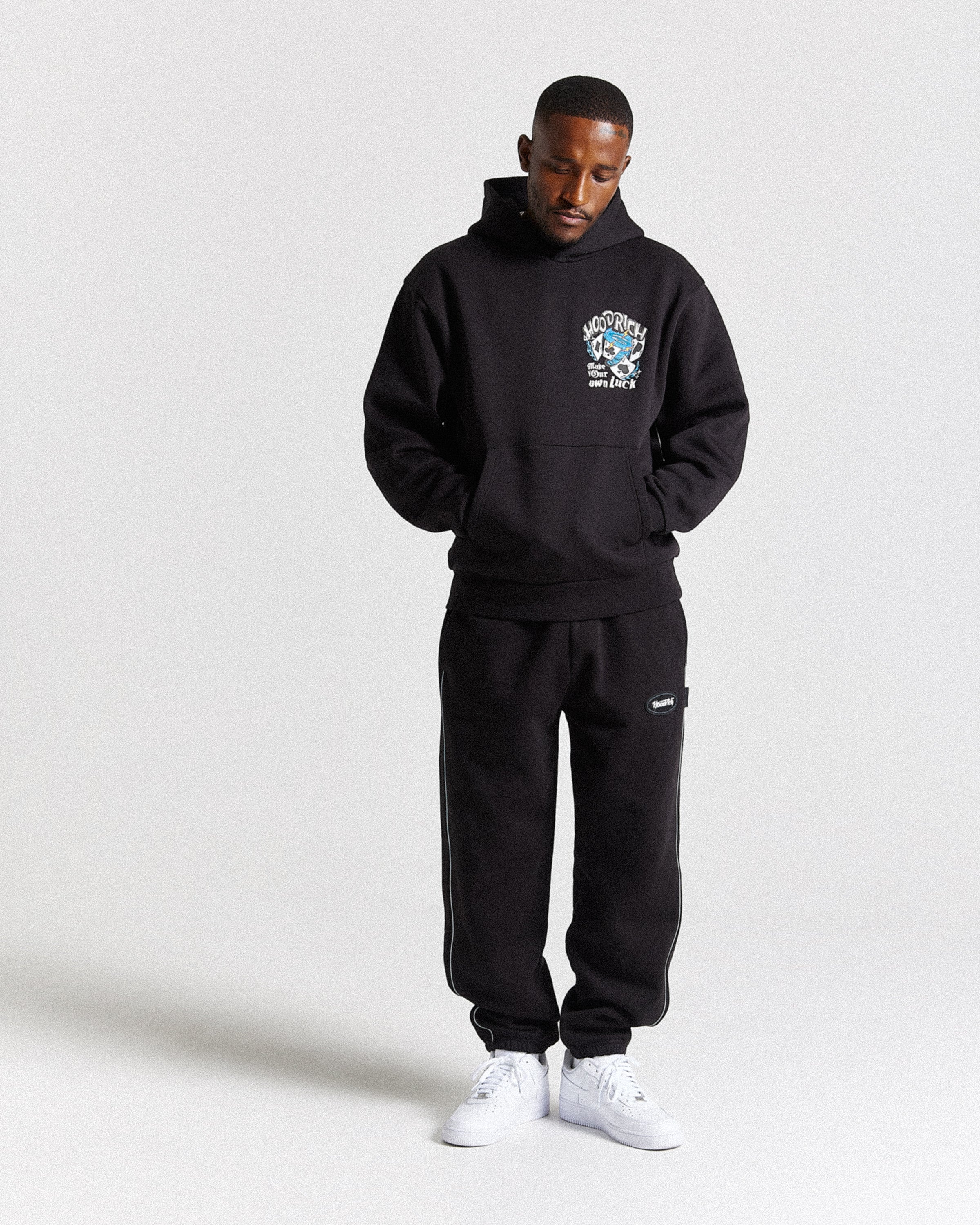 Felpa oversize con cappuccio Your Luck - Nero/Grigio/Blu