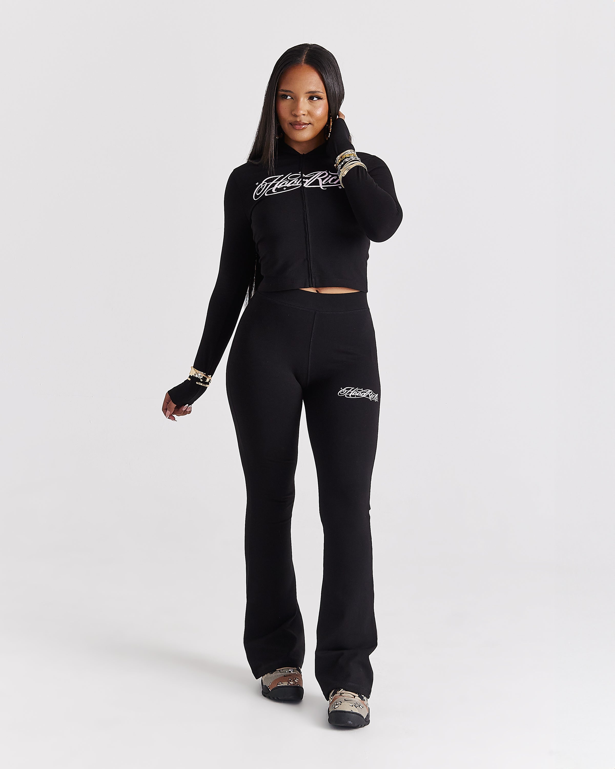 Solace Flare Leggings - Black/Pink