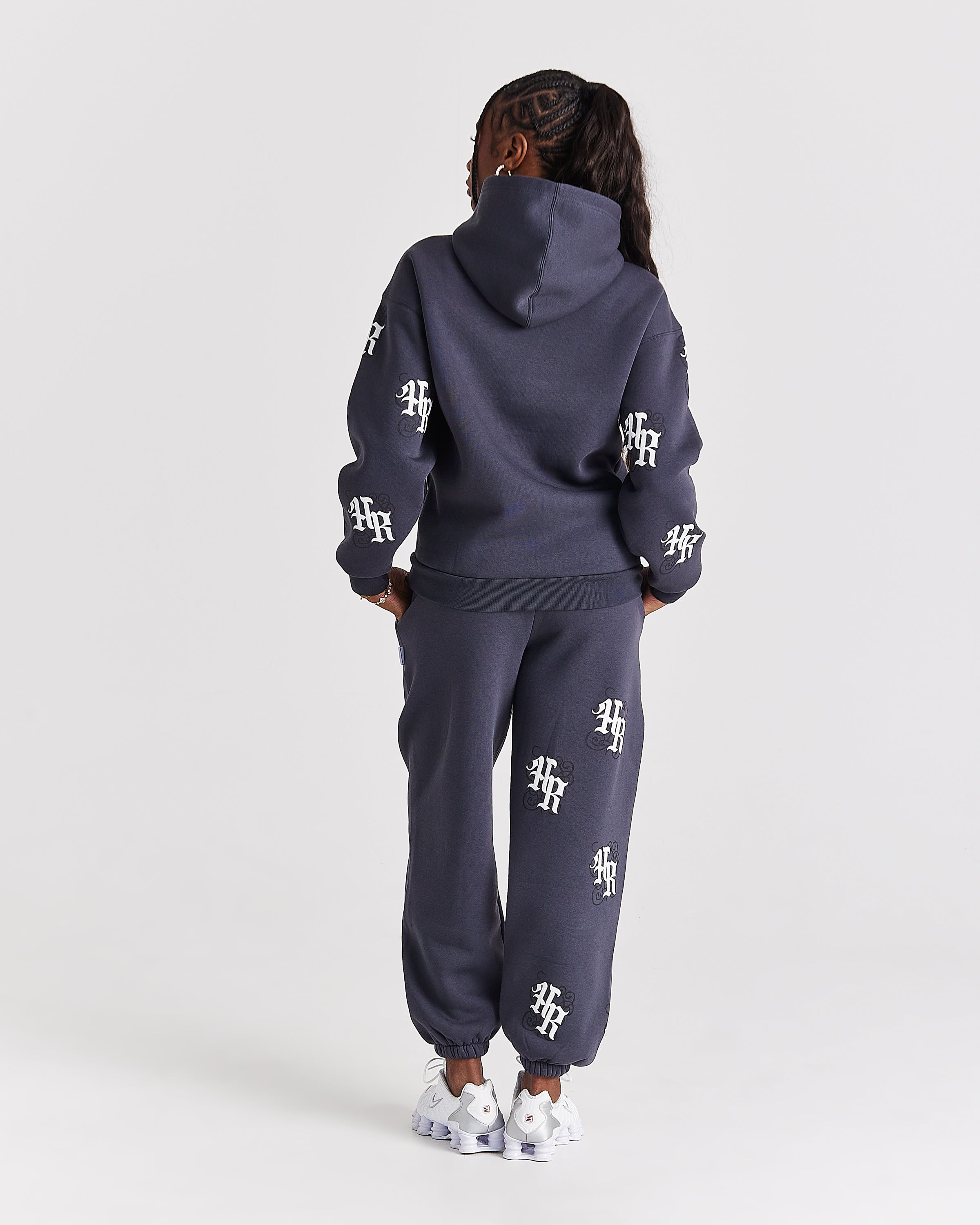 Onyx Oversized Hoodie - Grey/White