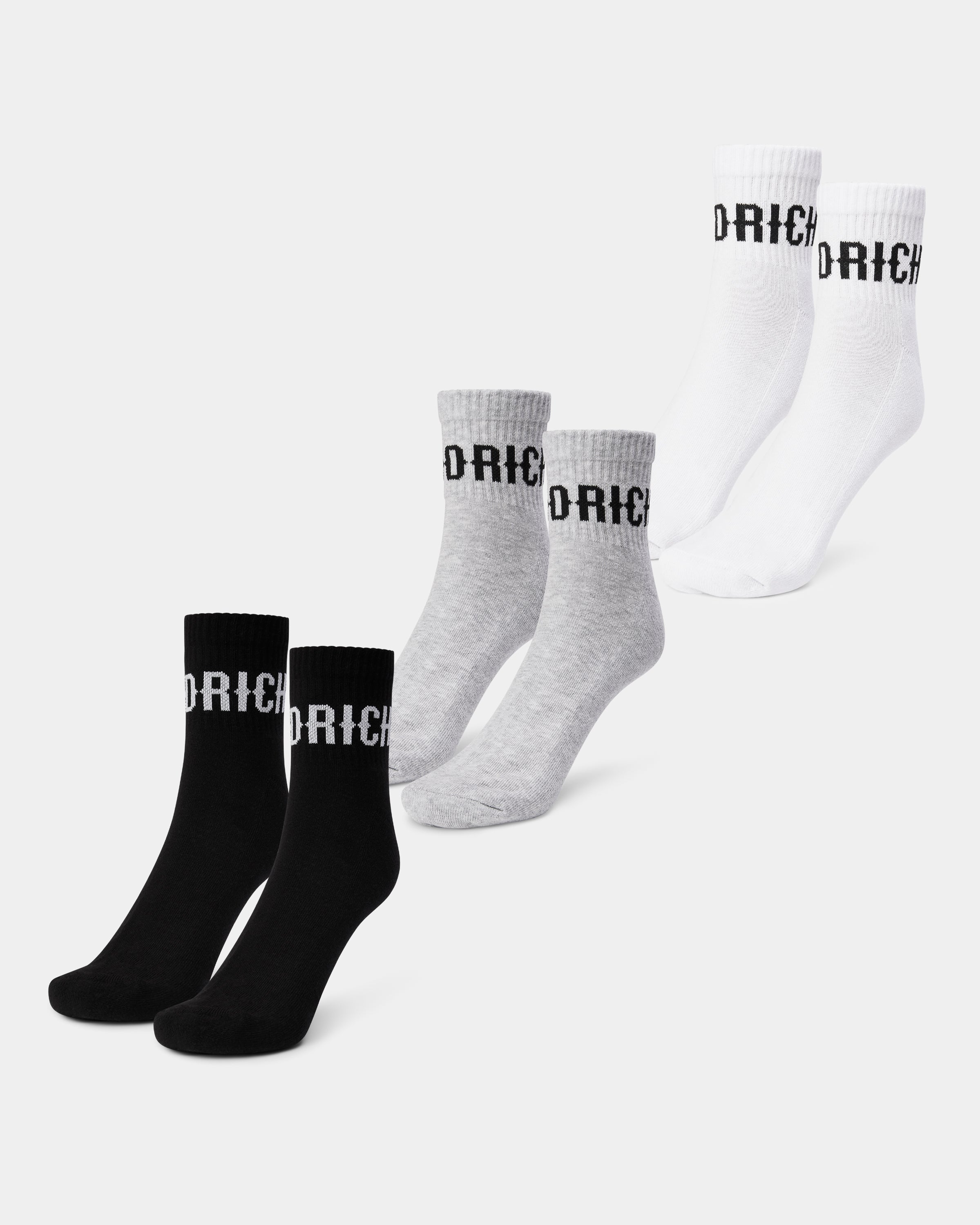 Calzini OG Core da 3 pezzi - Nero/Bianco/Grigio