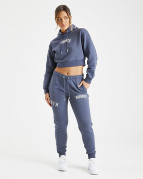 Calor Cropped Hoodie - Navy