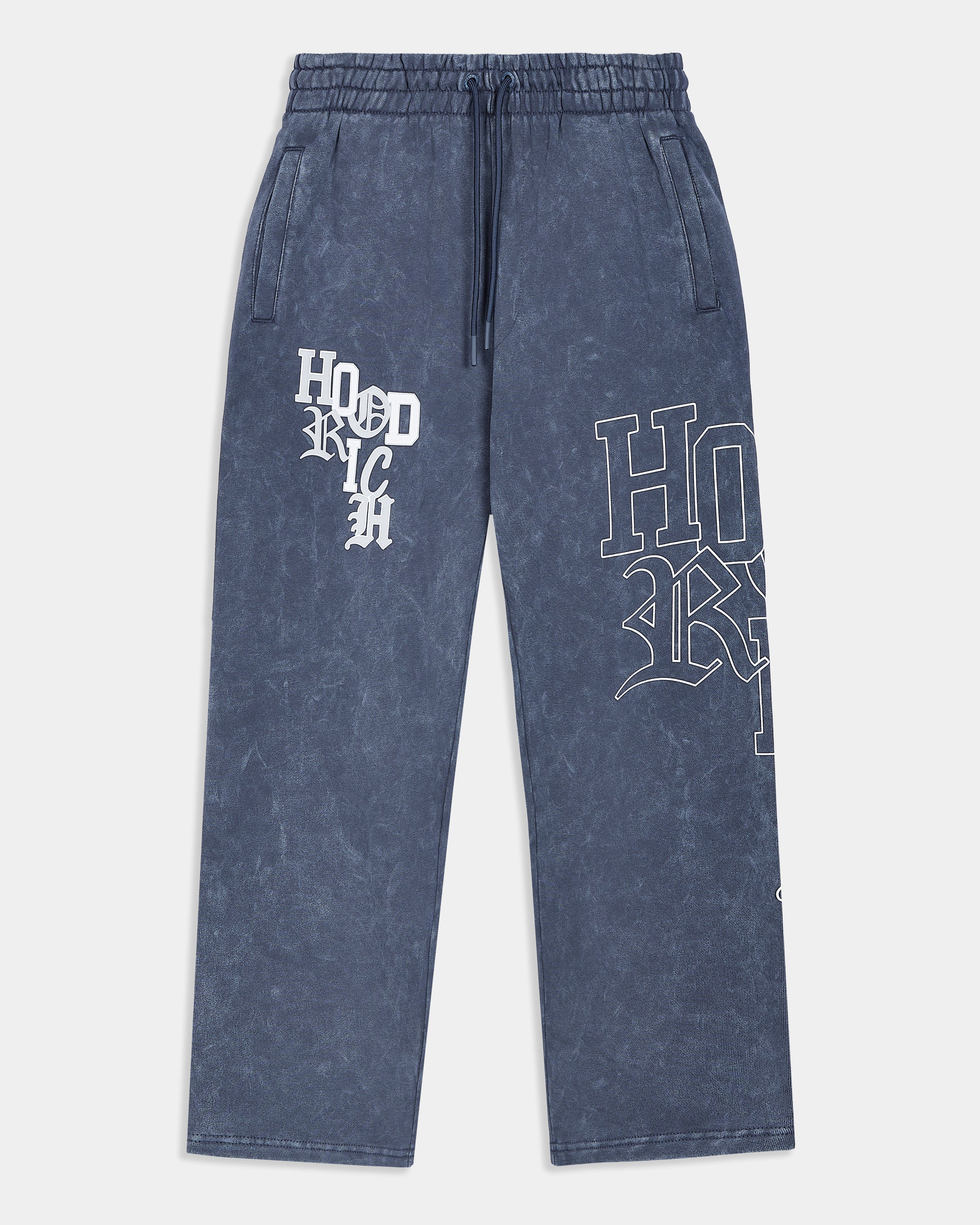 Heritage Oversized Open Hem Joggers - Blue/White