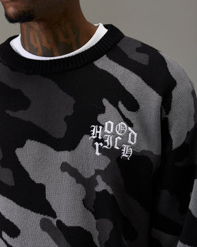 The Winners Circle Knitwear Sweater - Black/Camo