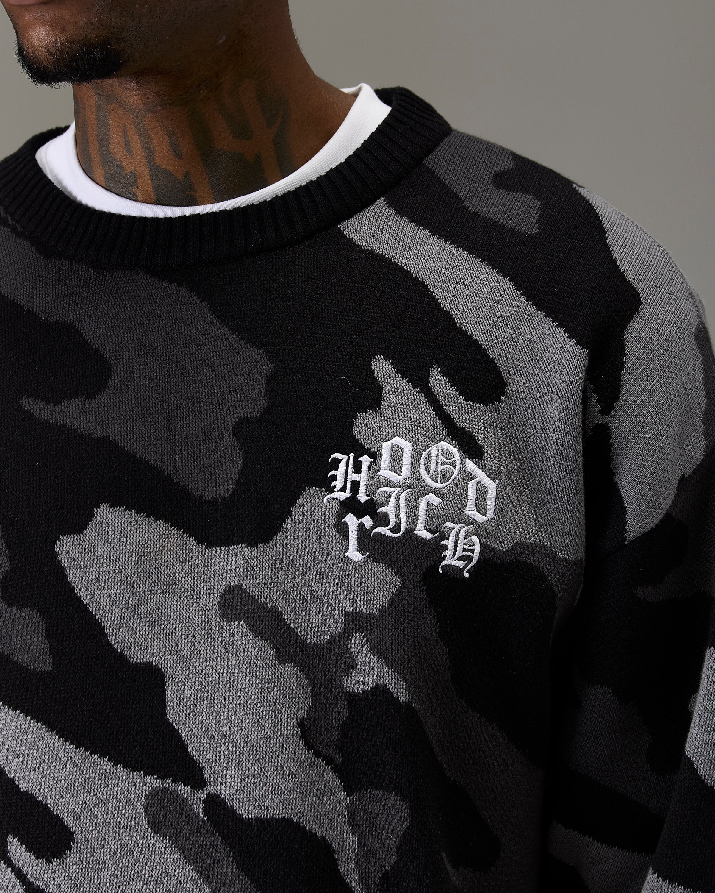 Maglione in maglia Winner's Circle - Nero/Mimetico