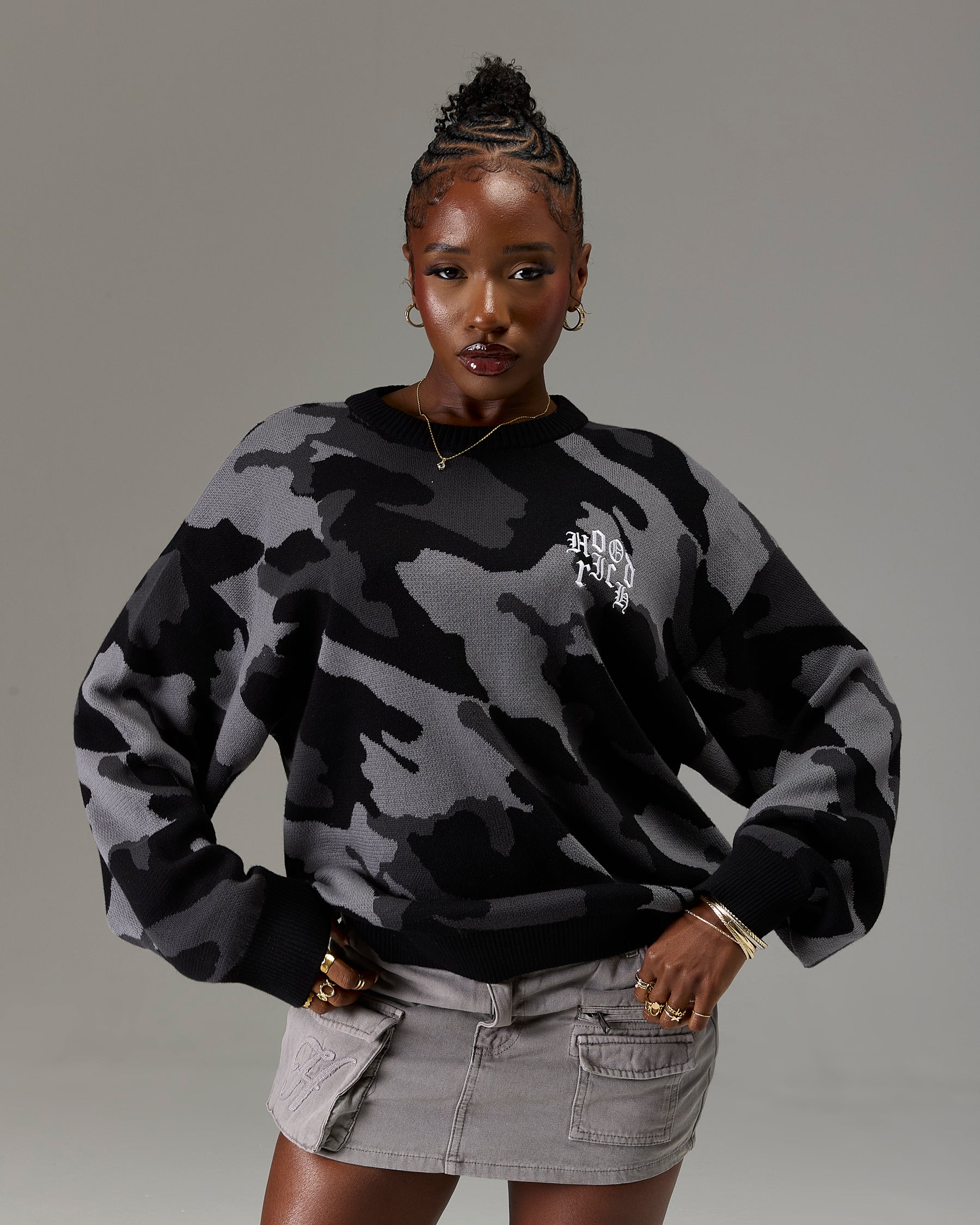 The Winners Circle Knitwear Sweater - Black/Camo