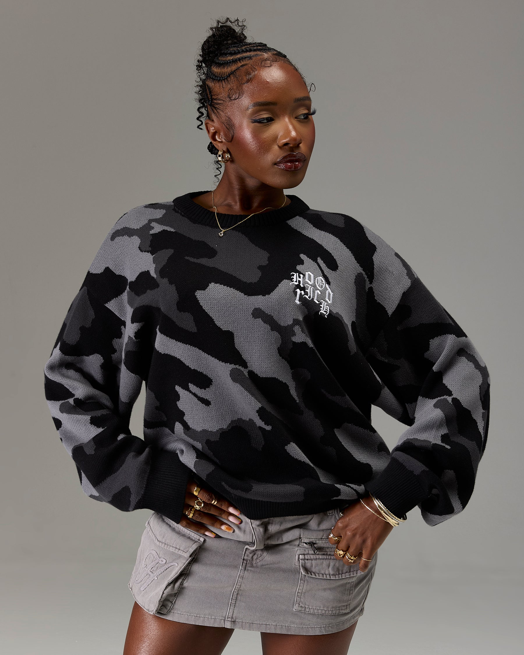 The Winners Circle Knitwear Sweater - Black/Camo