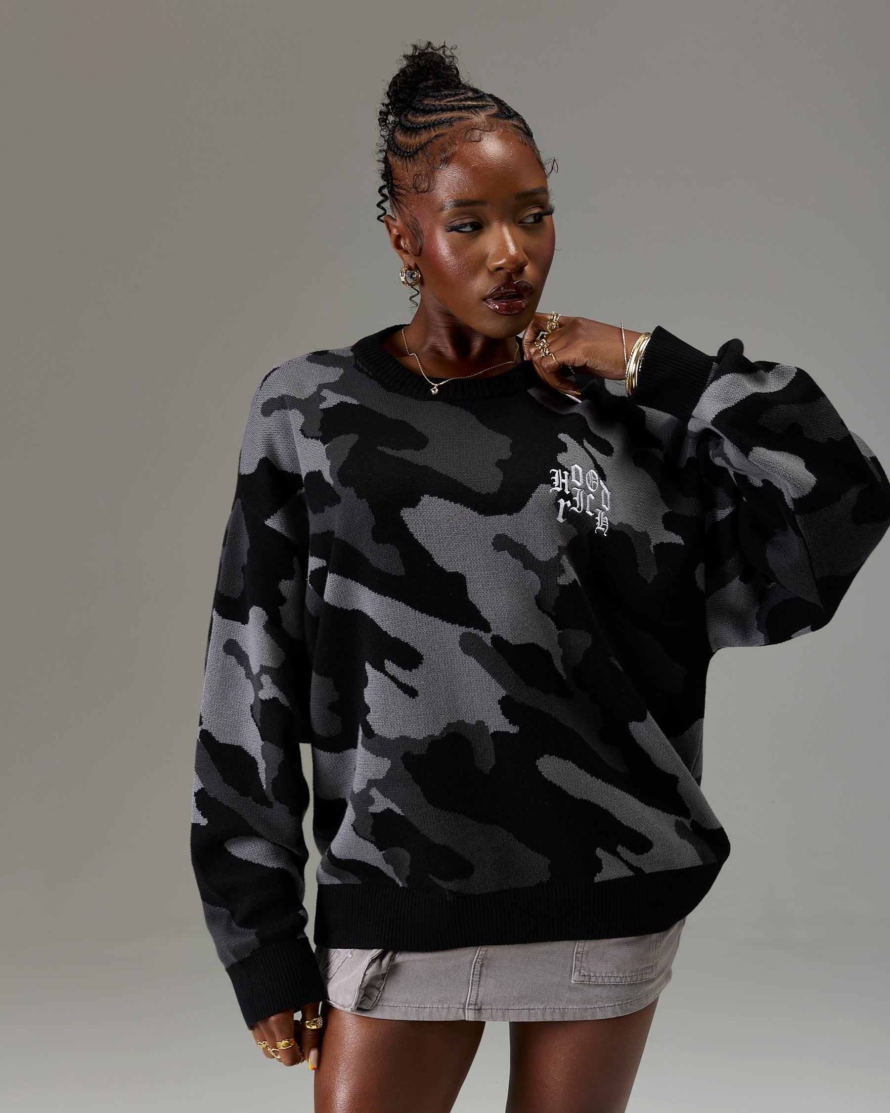 The Winners Circle Knitwear Sweater - Black/Camo