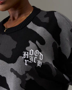 The Winners Circle Knitwear Sweater - Black/Camo