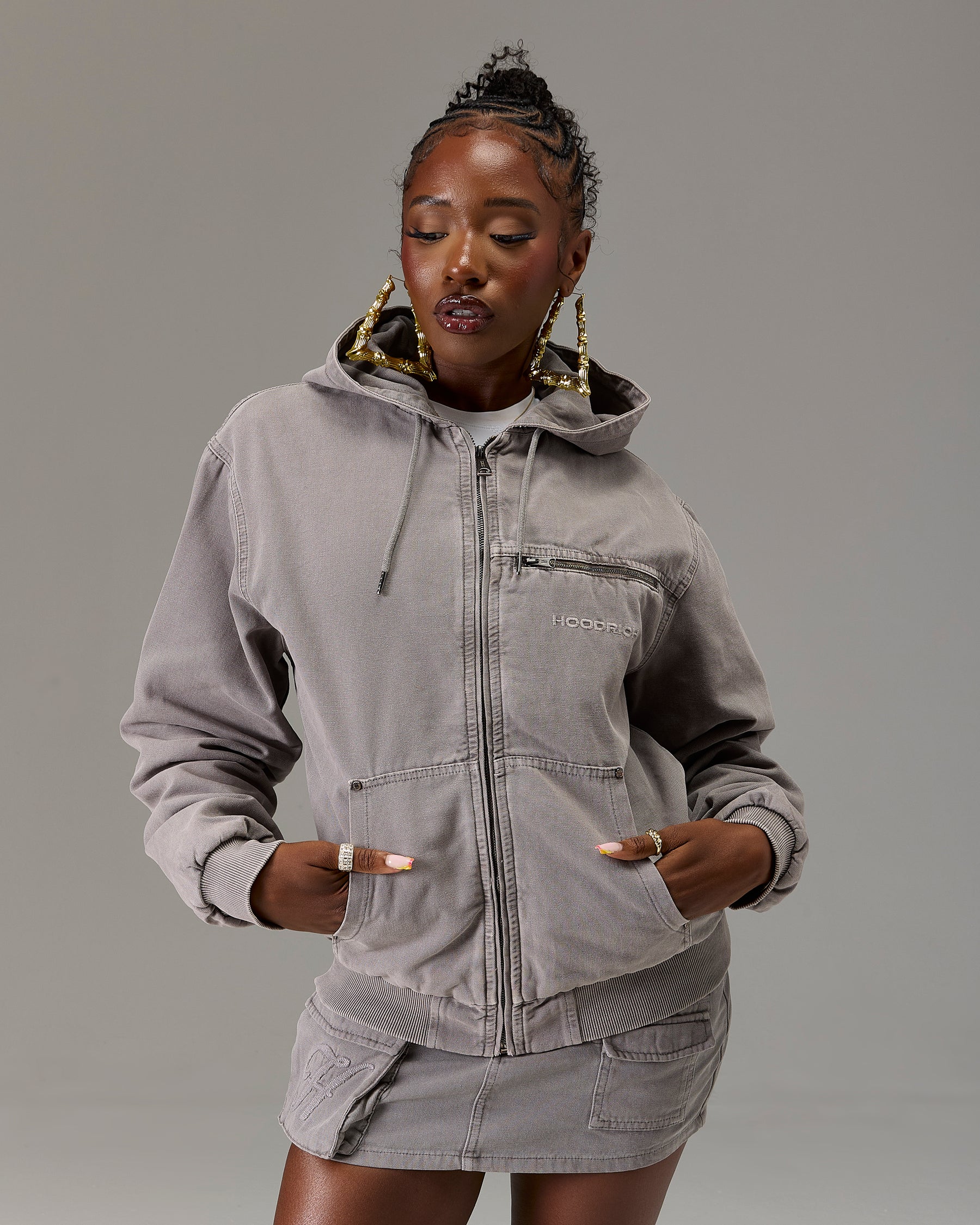 The Winners Circle Canvas Jacket - Grey