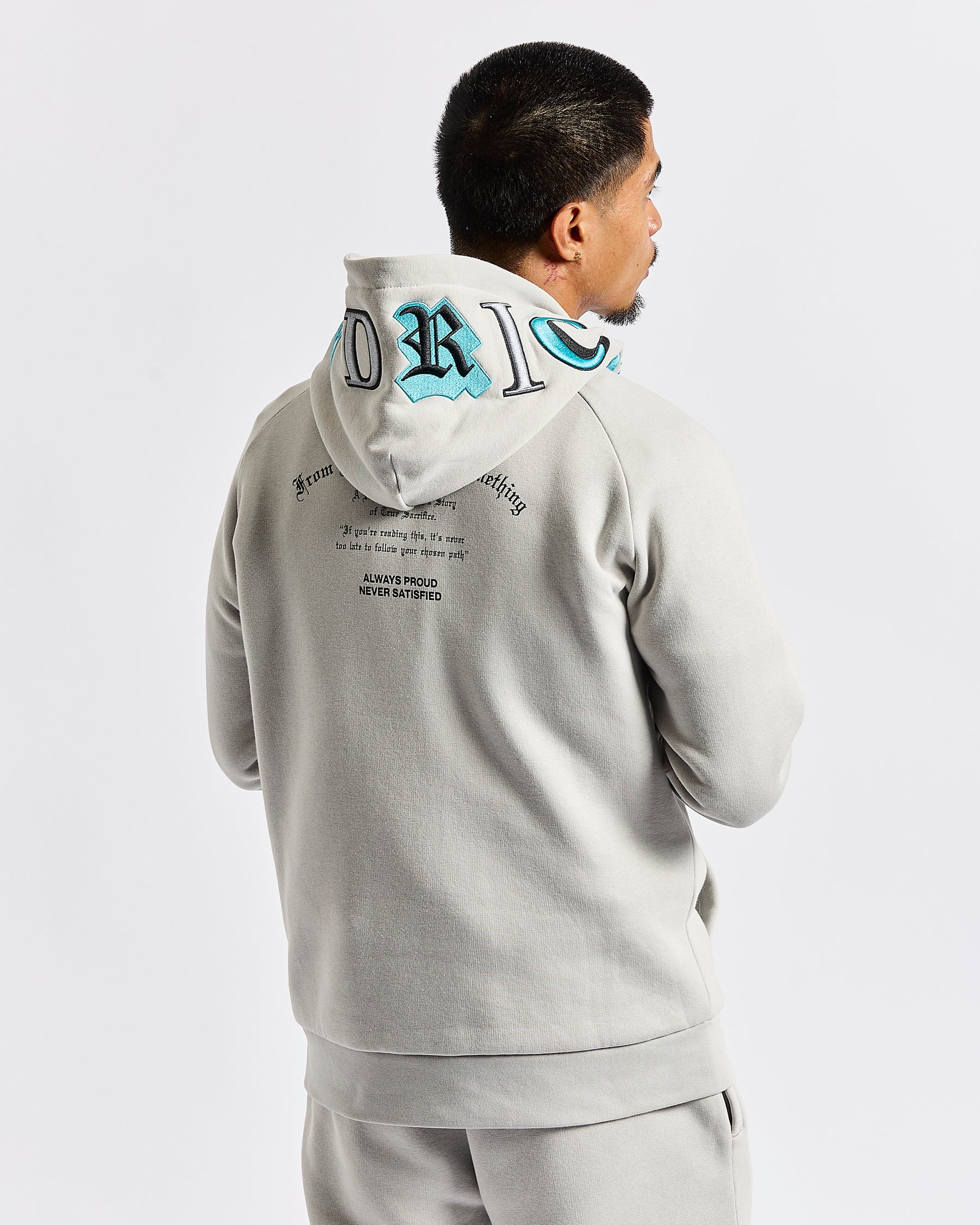 Heat Hoodie - Light Grey/Black/Blue