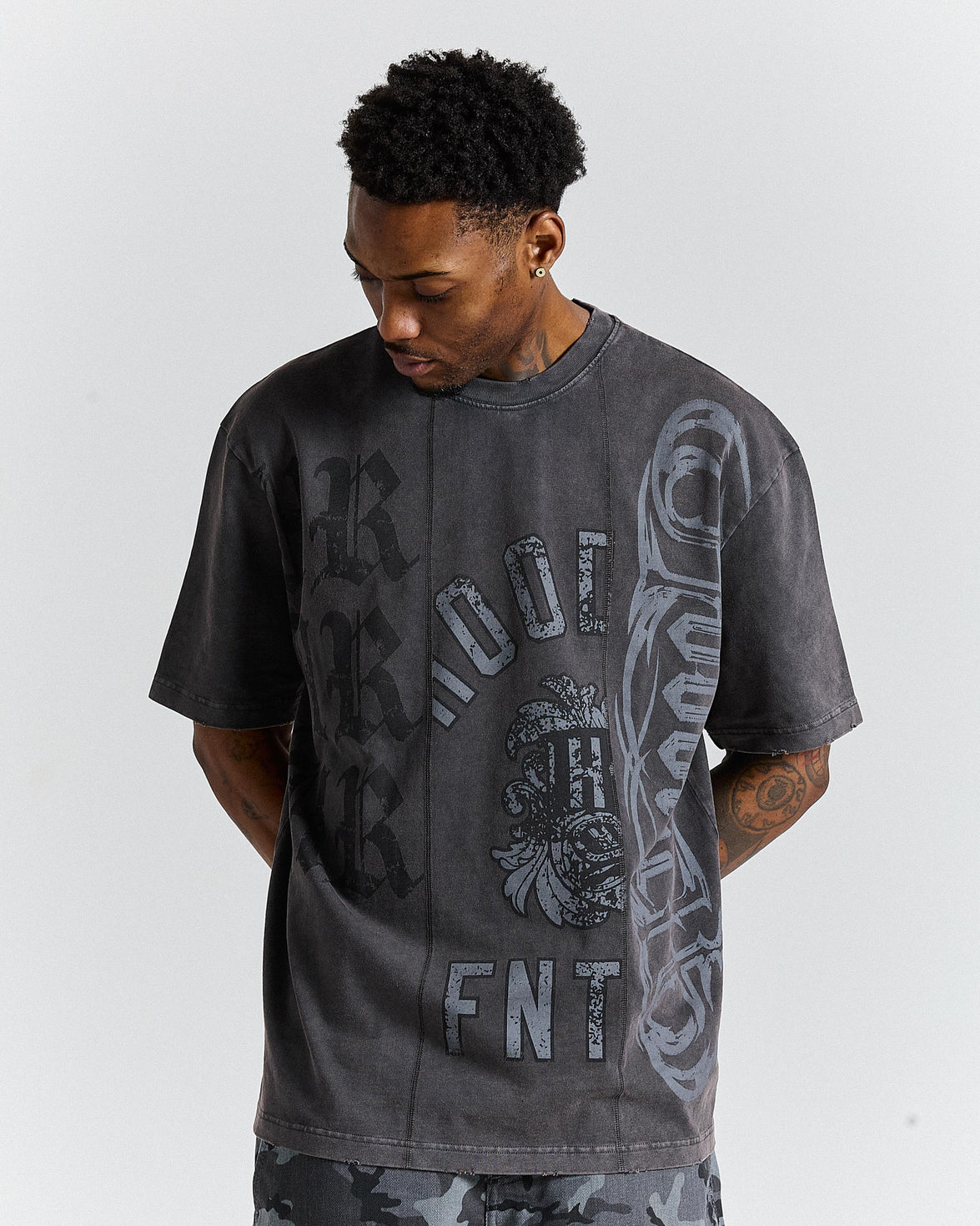 Divide Oversized T-Shirt - Grey
