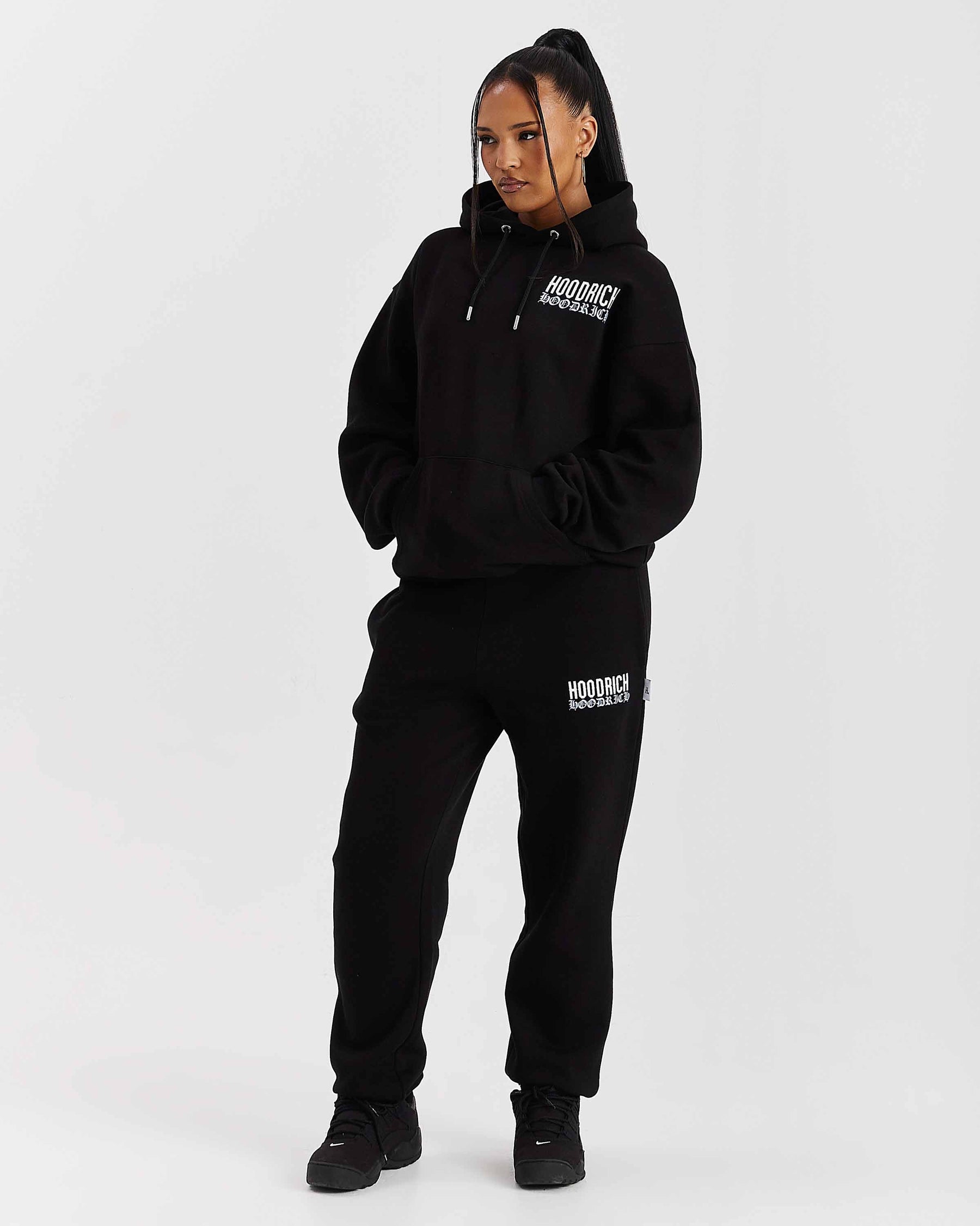 Felpa con cappuccio oversize Flex - Nero/Bianco