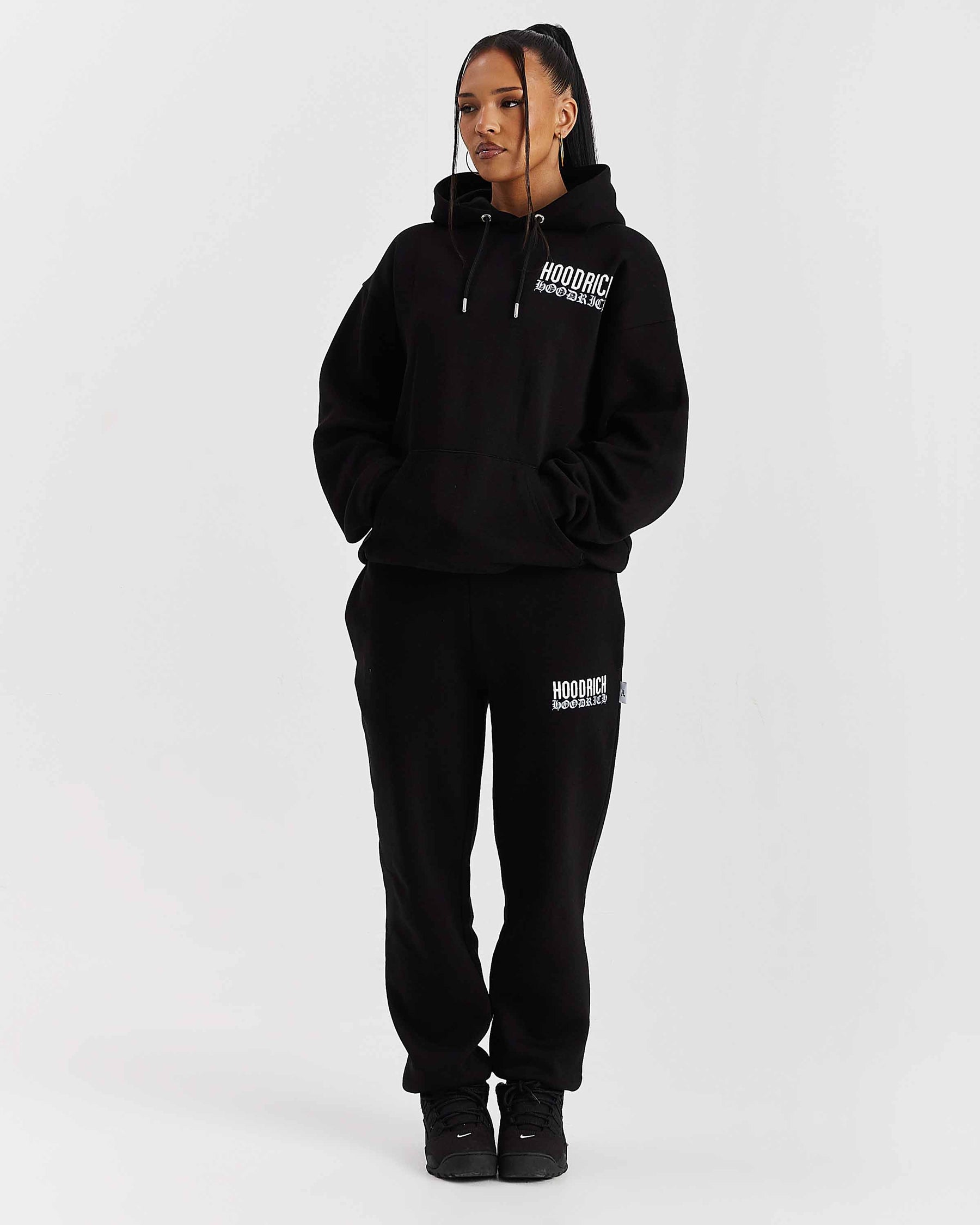 Felpa con cappuccio oversize Flex - Nero/Bianco