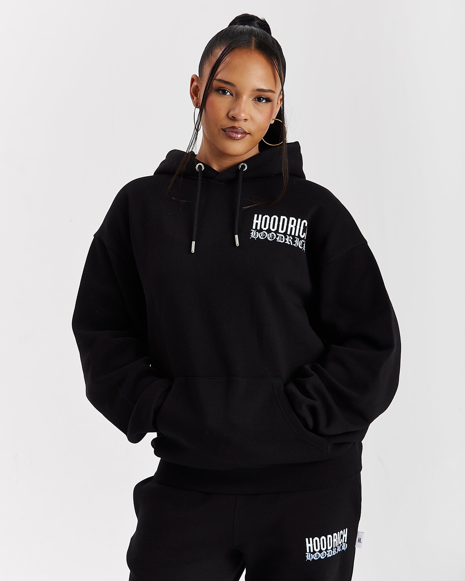 Flex Oversized Hoodie - Black/White