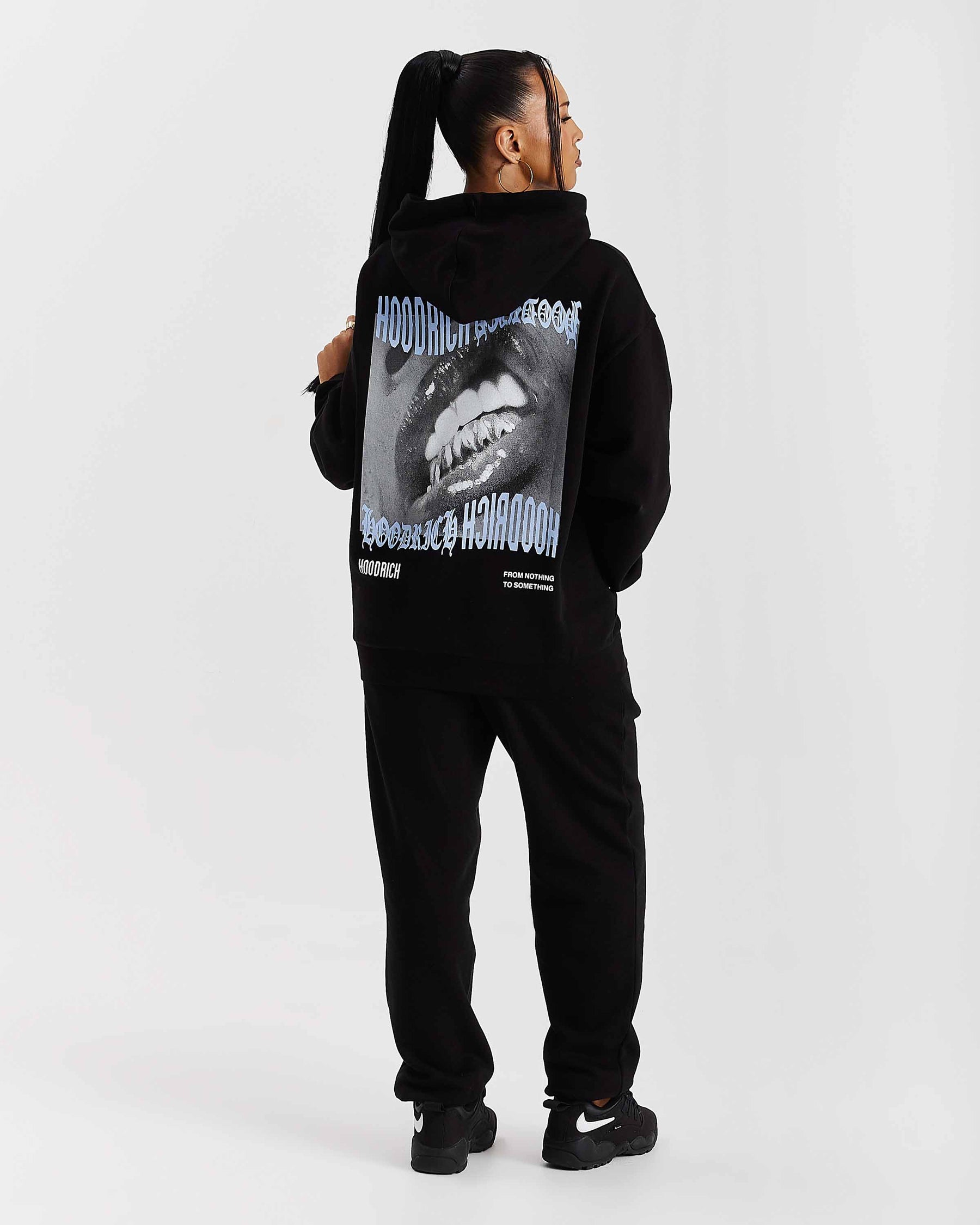 Felpa con cappuccio oversize Flex - Nero/Bianco