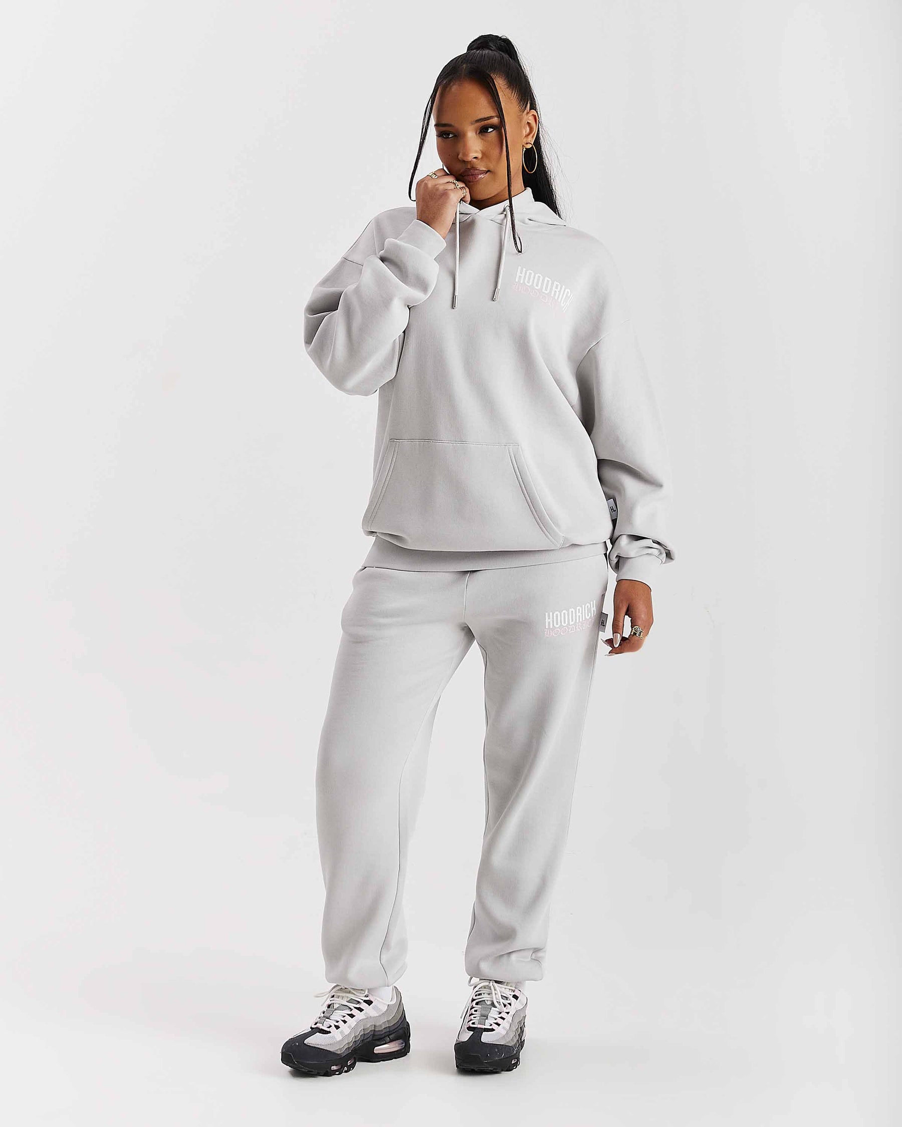 Felpa con cappuccio oversize Flex - Grigio/Bianco/Rosa