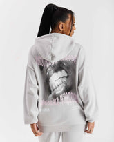 Felpa con cappuccio oversize Flex - Grigio/Bianco/Rosa