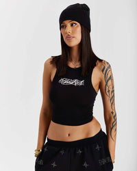 Gilet da corsa Solace Tie Back - Nero/Rosa