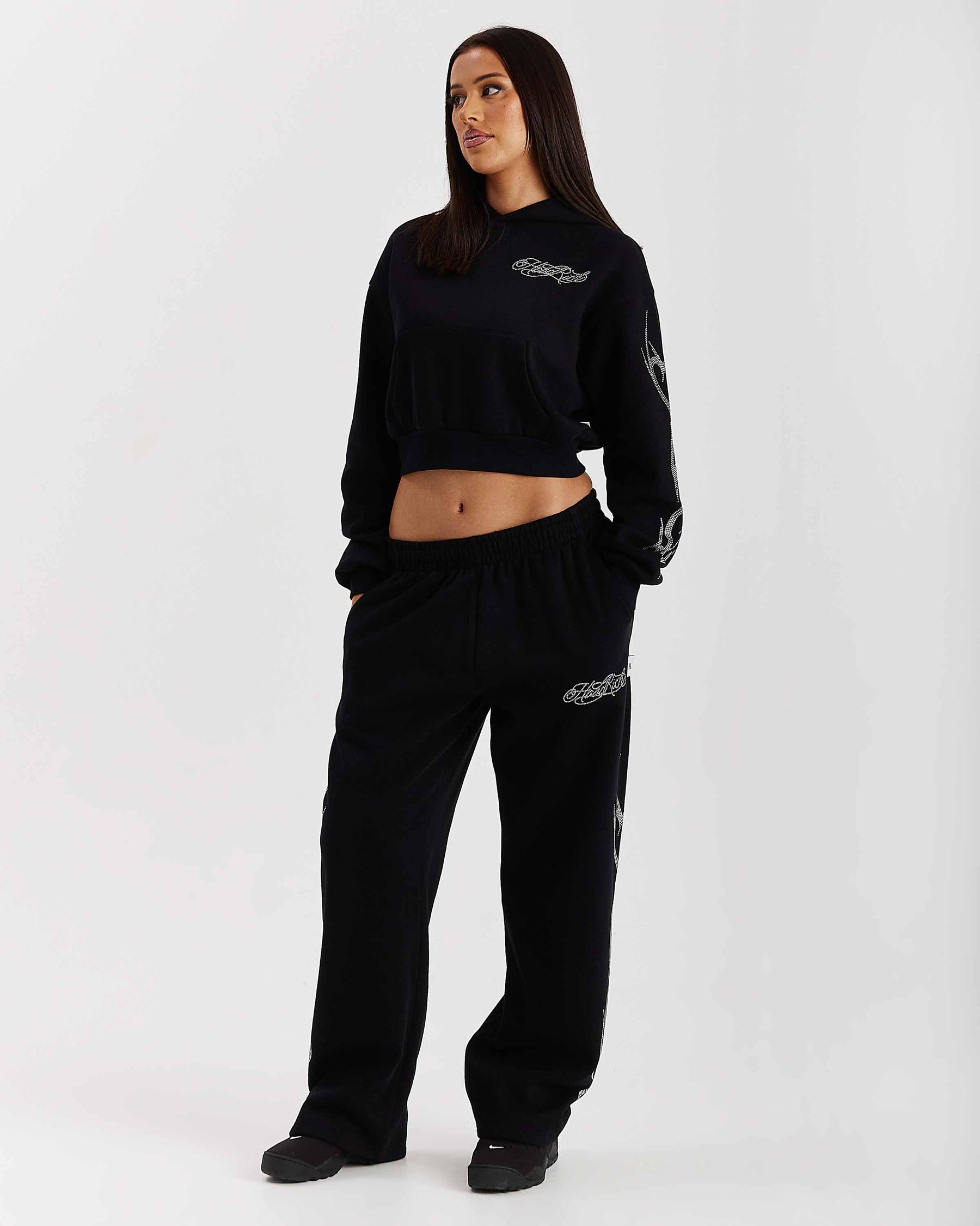 Pantaloni da jogging oversize a gamba larga Morpho - Nero/Argento