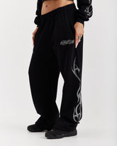 Morpho Oversized Wide Leg Joggers - Black/Silver