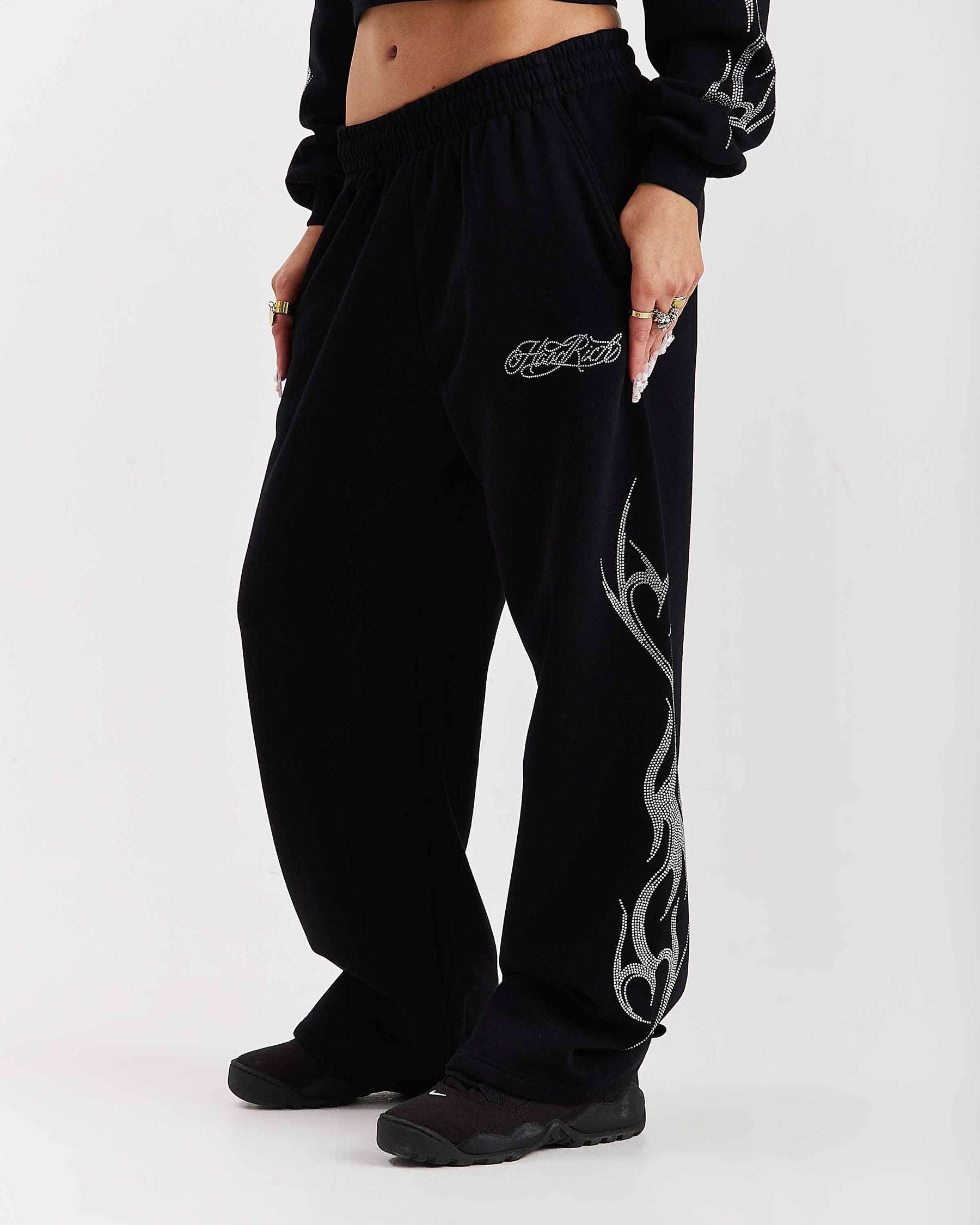 Pantaloni da jogging oversize a gamba larga Morpho - Nero/Argento
