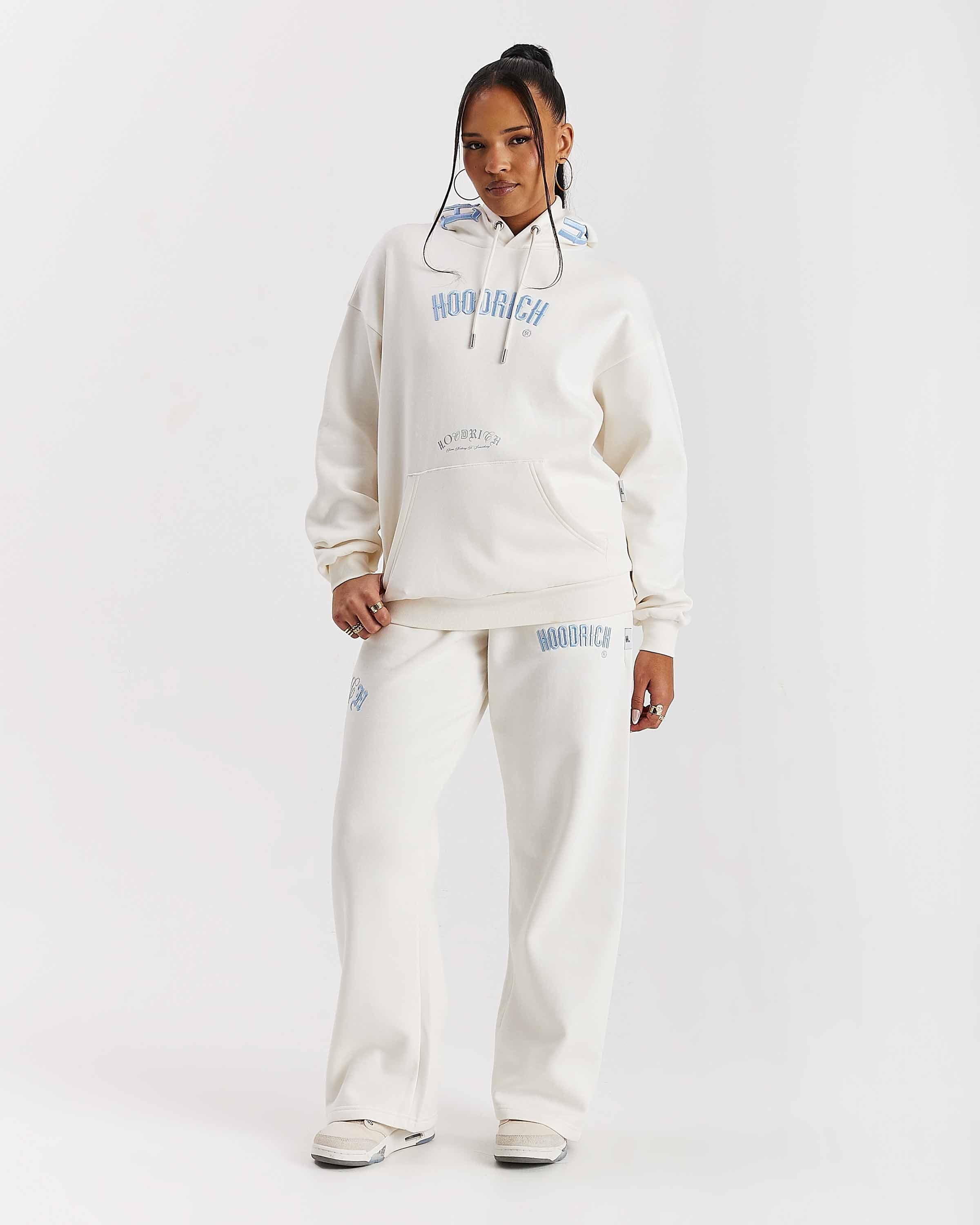 Felpa con cappuccio oversize Calor - Bianco sporco/Blu
