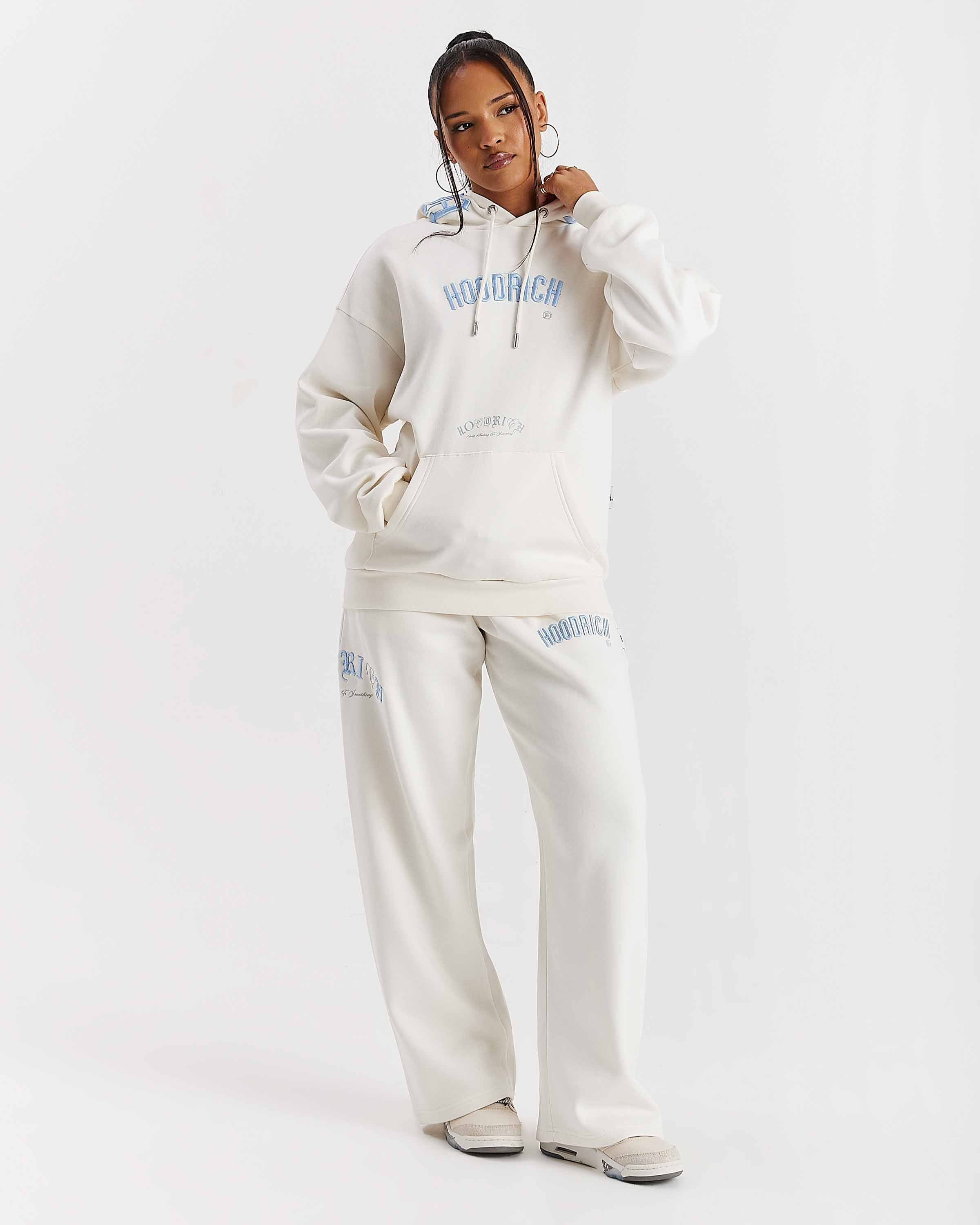 Felpa con cappuccio oversize Calor - Bianco sporco/Blu