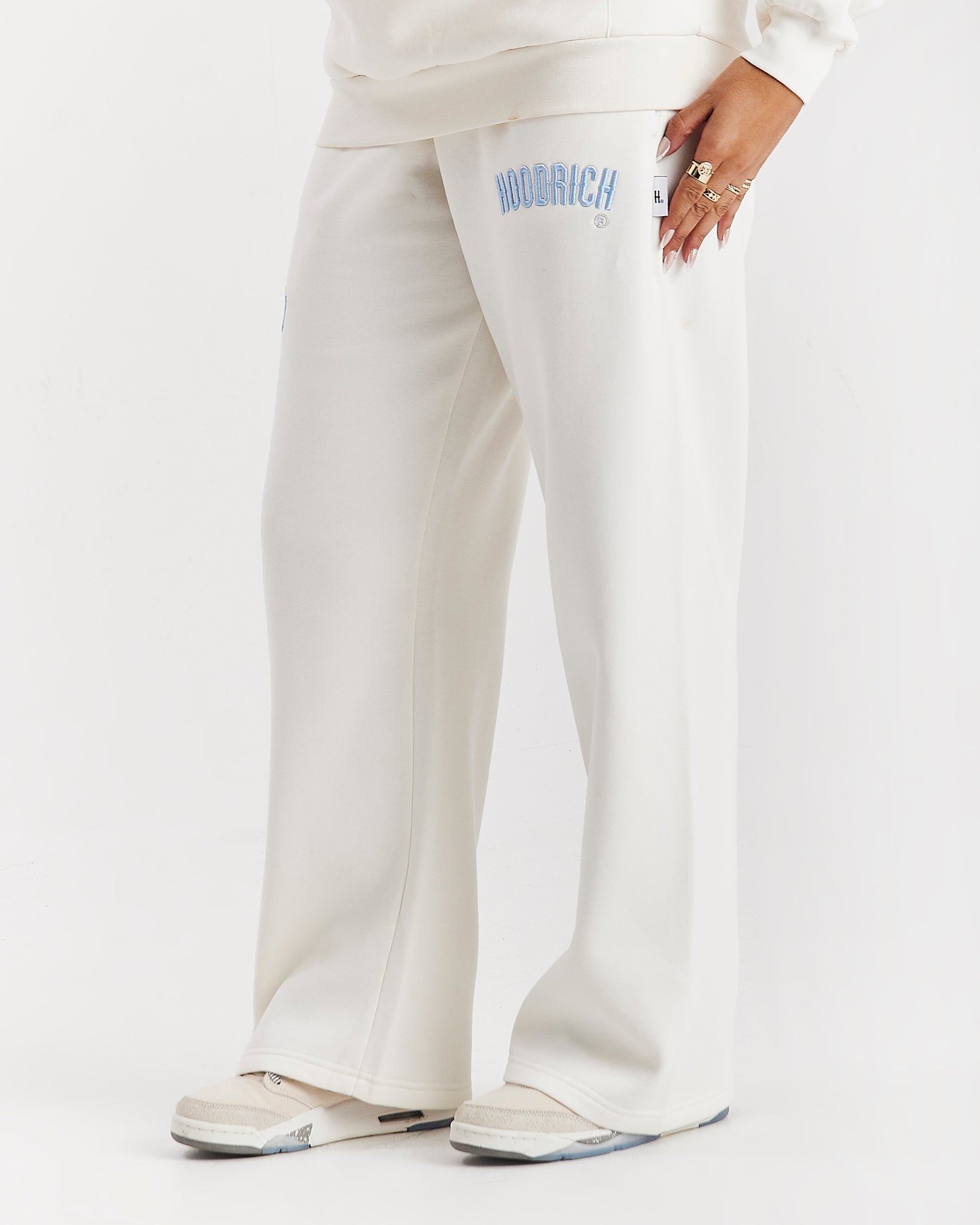 Pantaloni da jogging a gamba larga oversize Calor - Bianco sporco/Blu