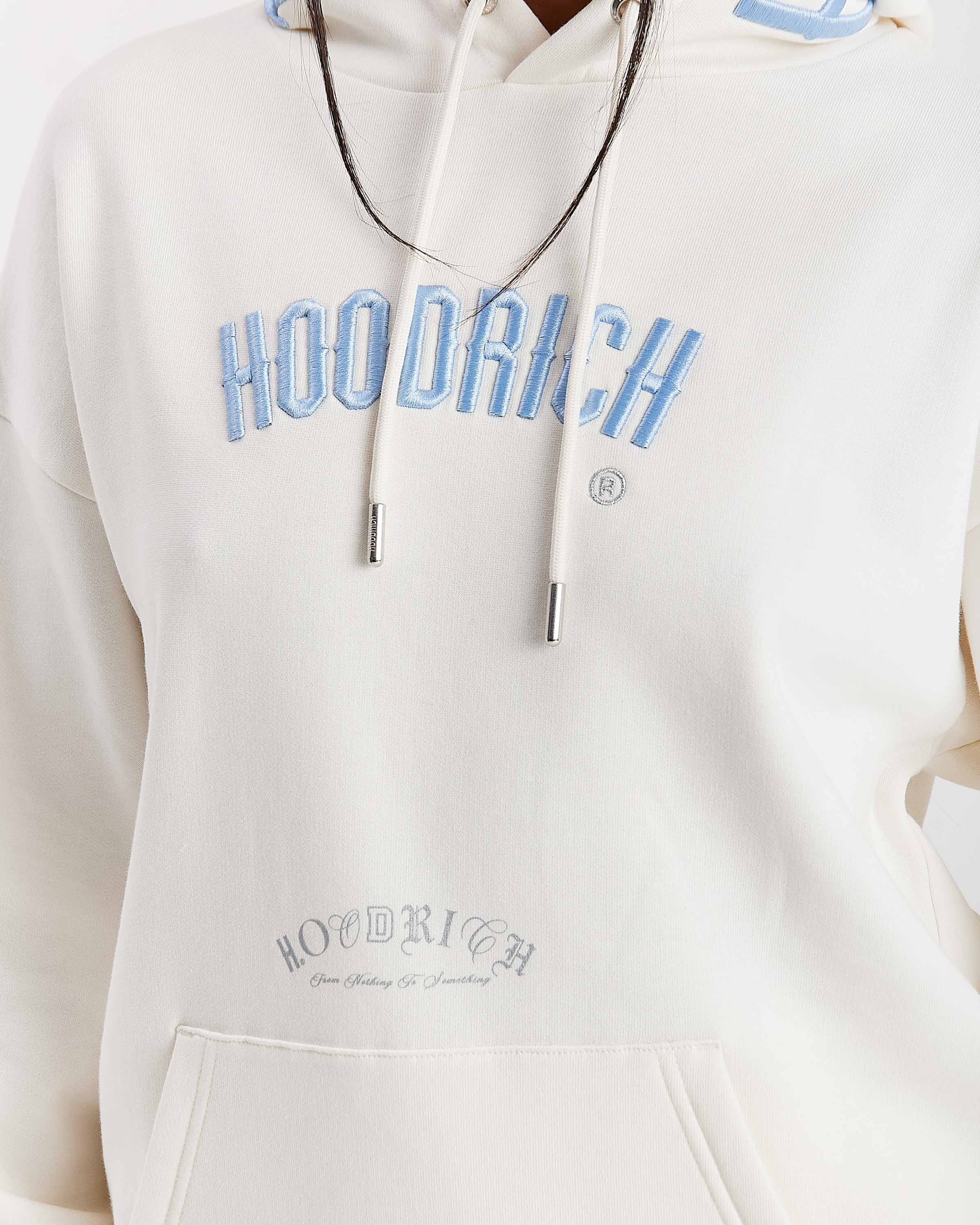 Felpa con cappuccio oversize Calor - Bianco sporco/Blu