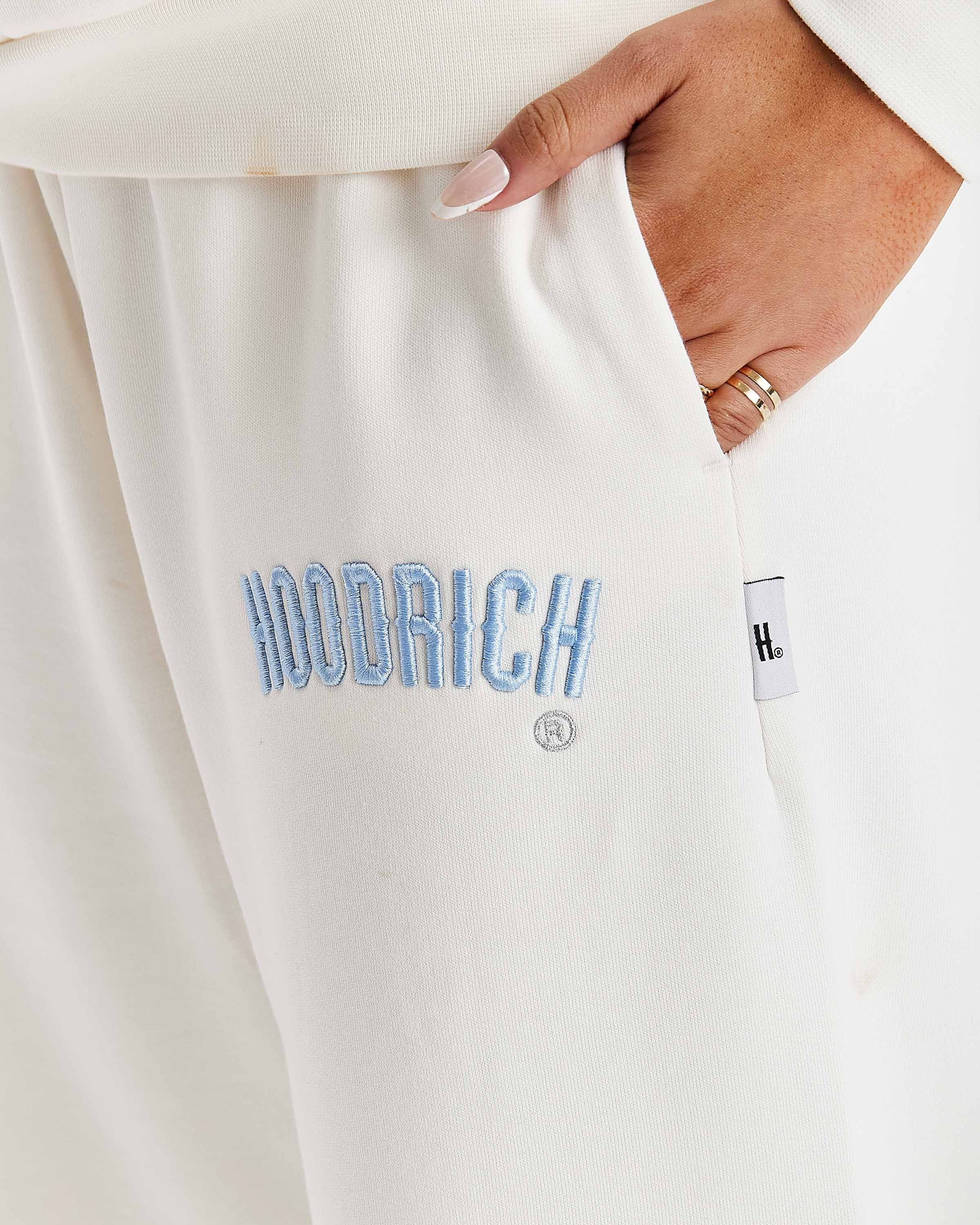 Pantaloni da jogging a gamba larga oversize Calor - Bianco sporco/Blu