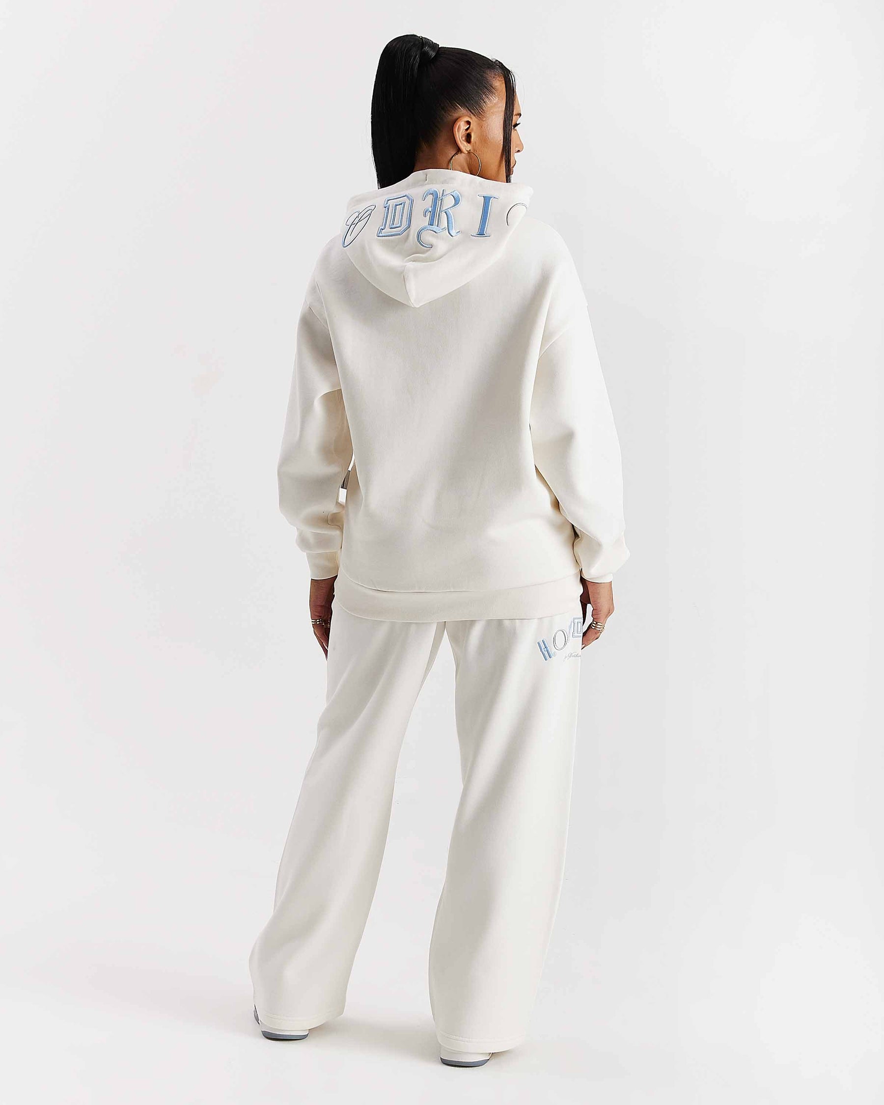 Felpa con cappuccio oversize Calor - Bianco sporco/Blu