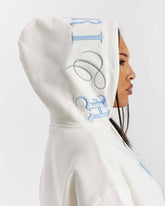 Felpa con cappuccio oversize Calor - Bianco sporco/Blu