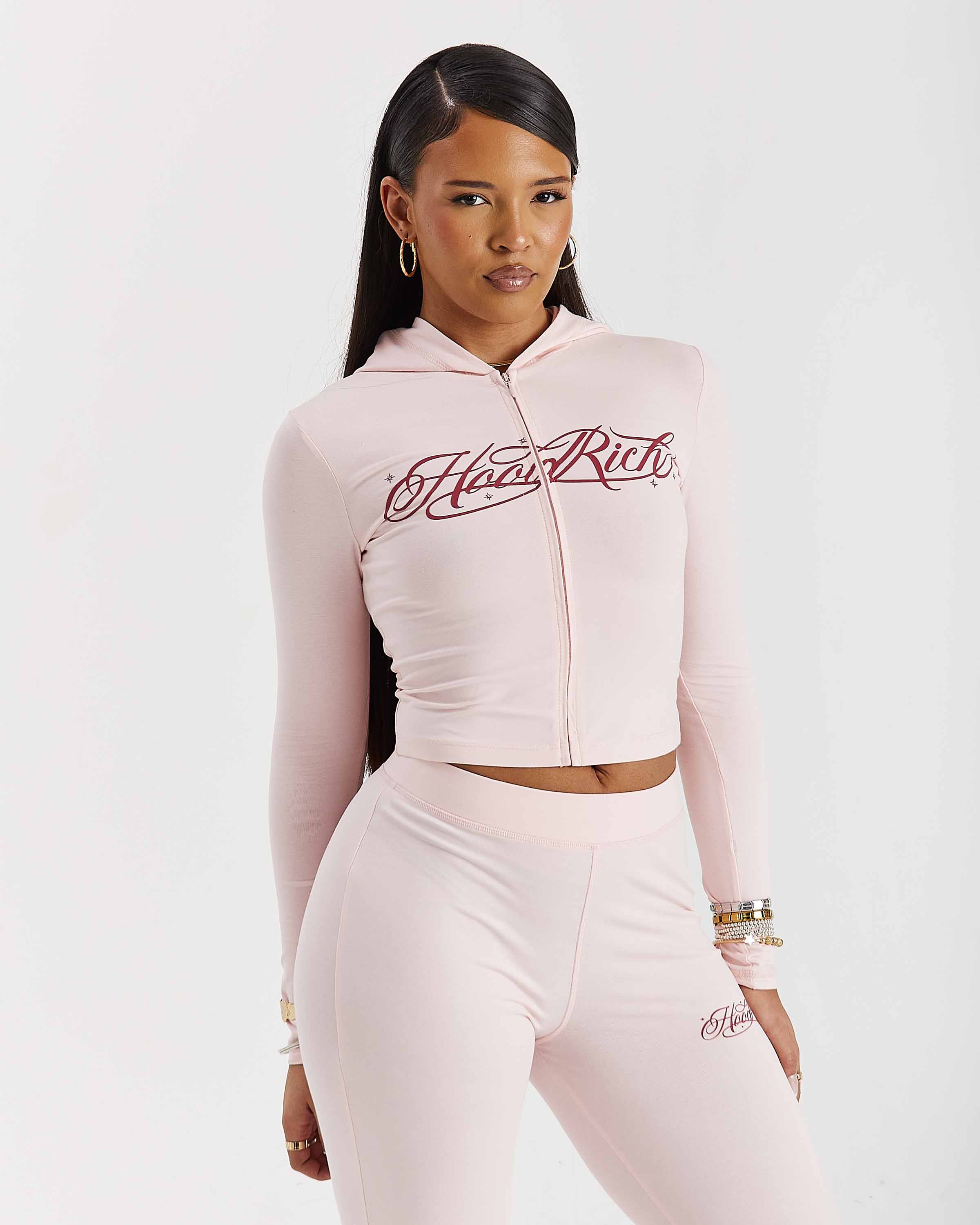 Solace Top aderente con cerniera - Rosa