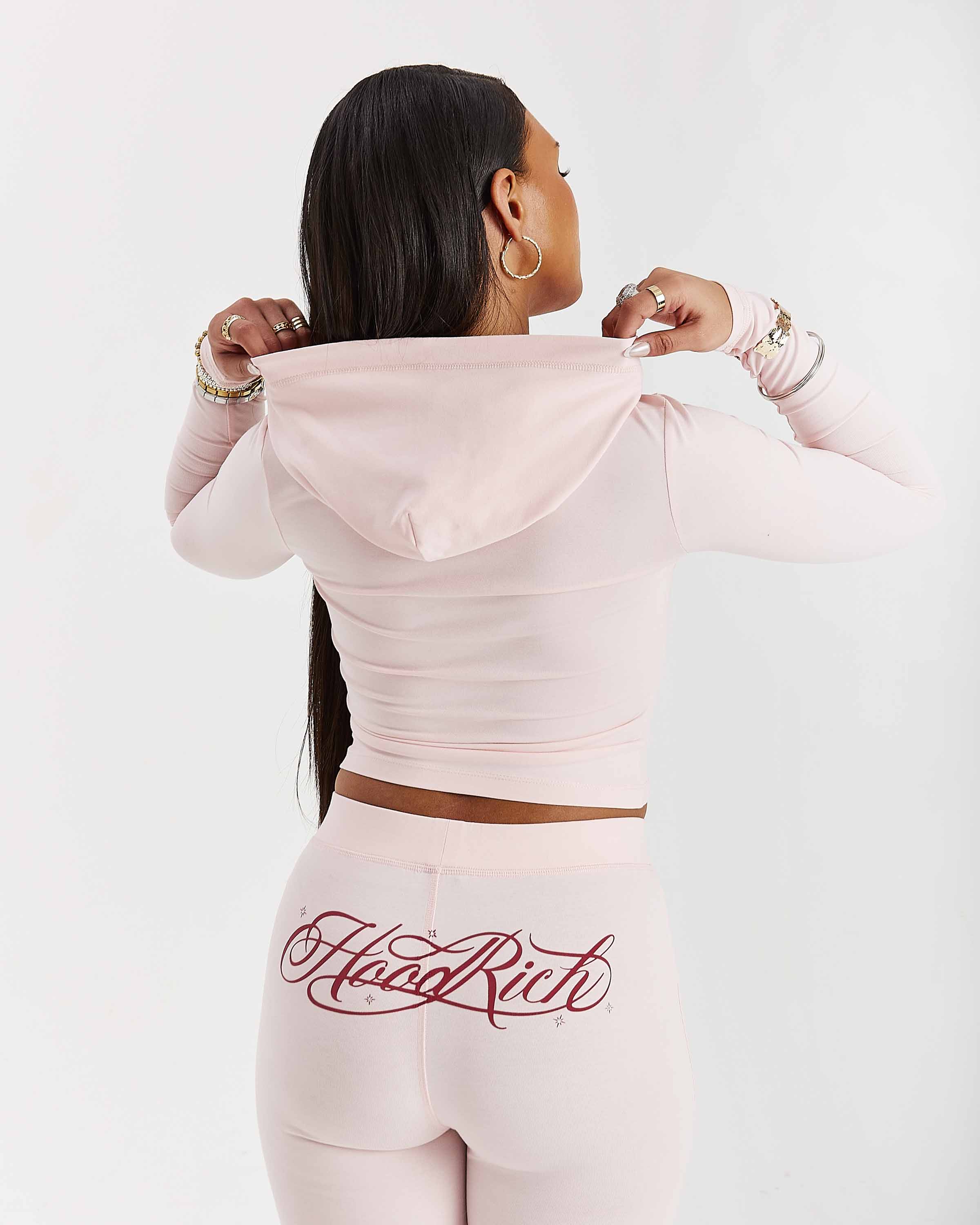 Solace Top aderente con cerniera - Rosa