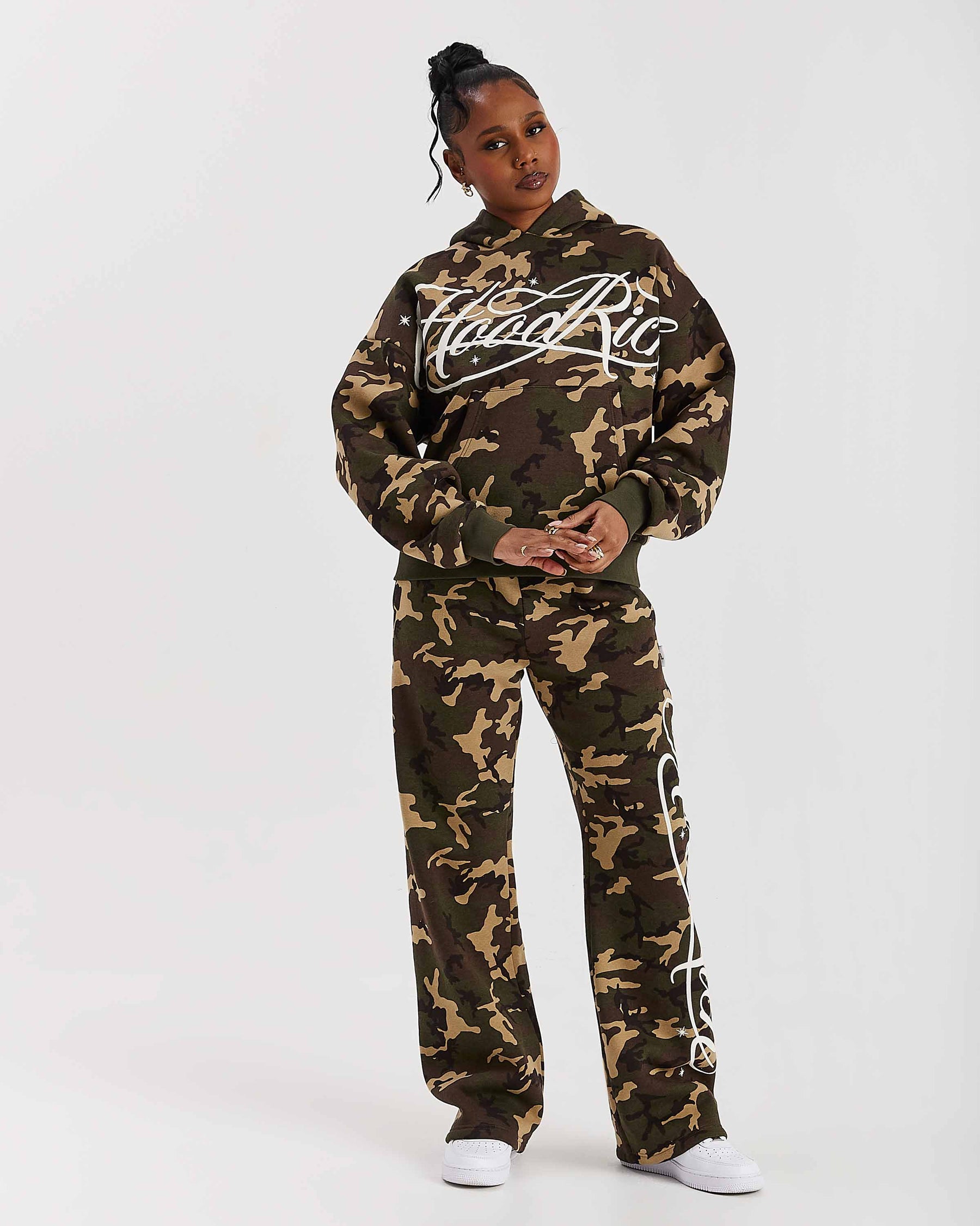 Solace Wide Leg Joggers - Camo