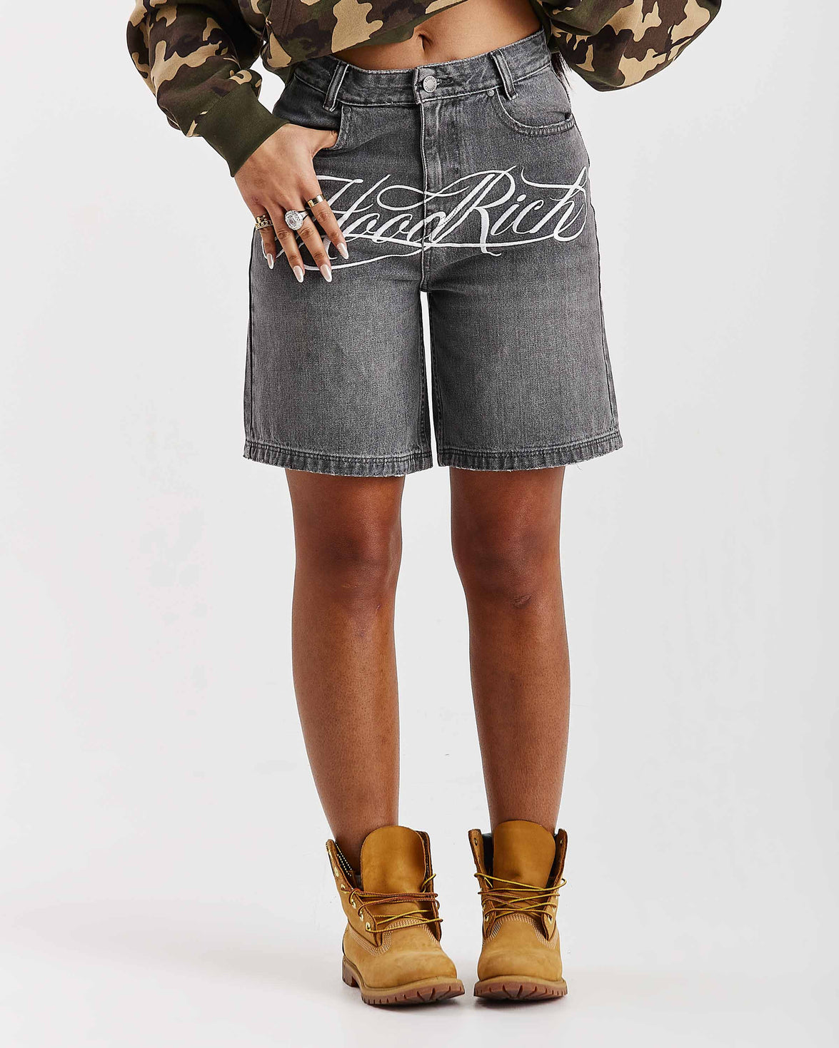Solace Denim Jort - Grigio lavato