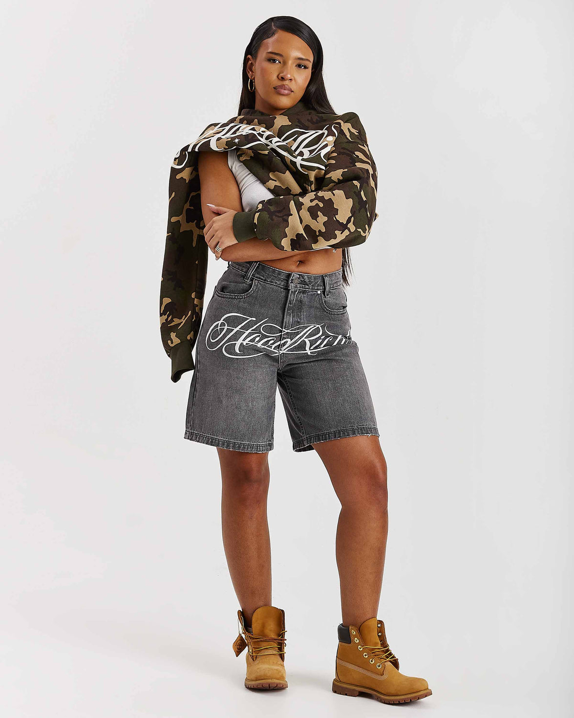 Solace Denim Jort - Grigio lavato